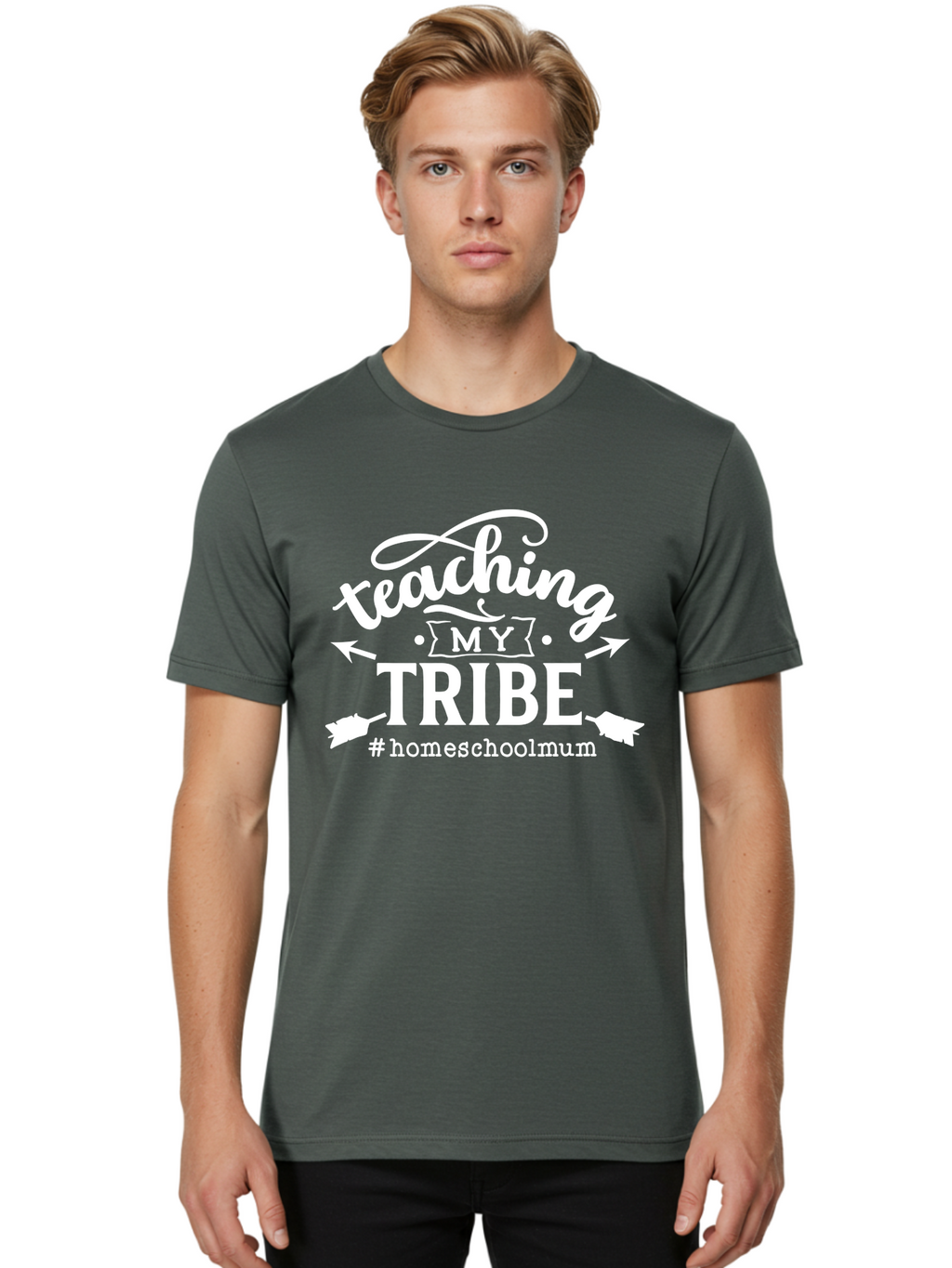 Teaching-My-Tribe Men'S Graphic Tee, 100% Cotton, Comfortable Casual Summer Wear, Machine Washable, Homeschool Mom, Teaching My Tribe, Homeschooling, Parenting, Education, Learning At Home, Family Bonding, #Homeschoolmum Aab449
