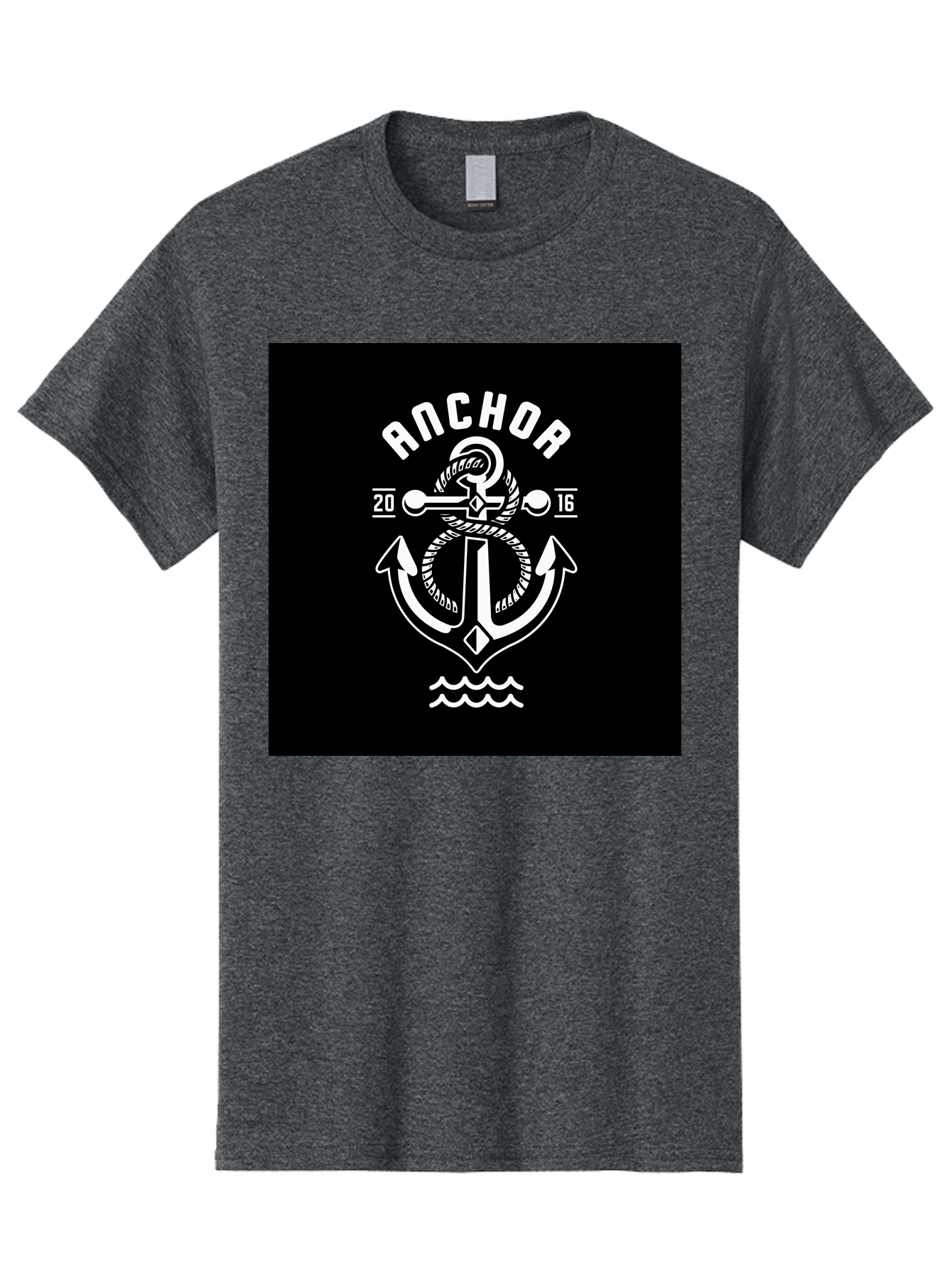 Anchor-2016 Men'S Graphic Tee, 100% Cotton, Comfortable Casual Summer Wear, Machine Washable, Anchor Logo, Nautical Design, Vintage Style, Maritime Symbol, Rope Detail, Anchor Emblem, Sailing Theme, Retro Aesthetic, Sea Waves Aab461