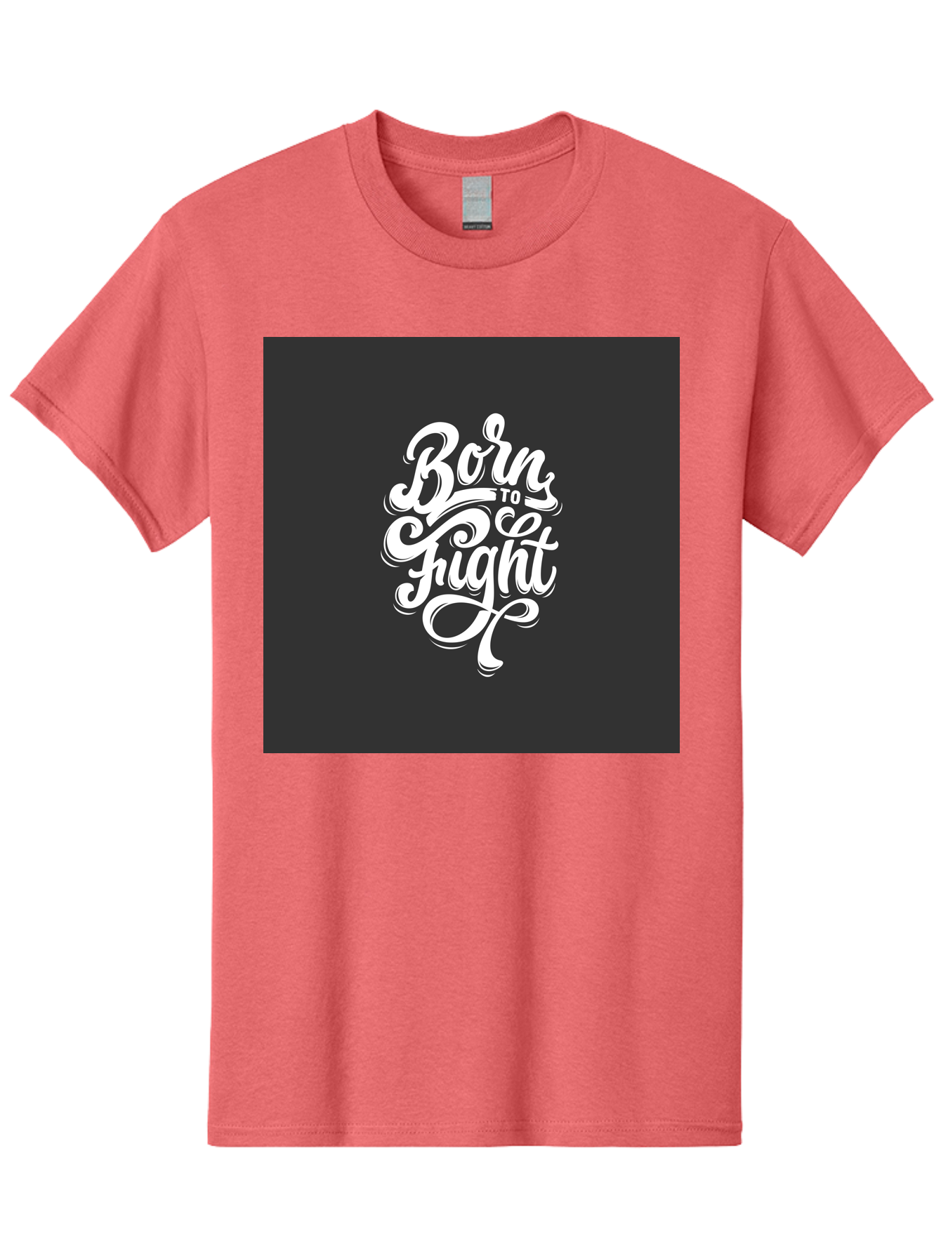 Born-To-Fight Men'S Graphic Tee, 100% Cotton, Comfortable Casual Summer Wear, Machine Washable, Motivational Quote, Inspirational Phrase, Bold Typography, White Lettering, Dark Background, Stylized Font, Fighting Spirit, Motivational Words Aab462