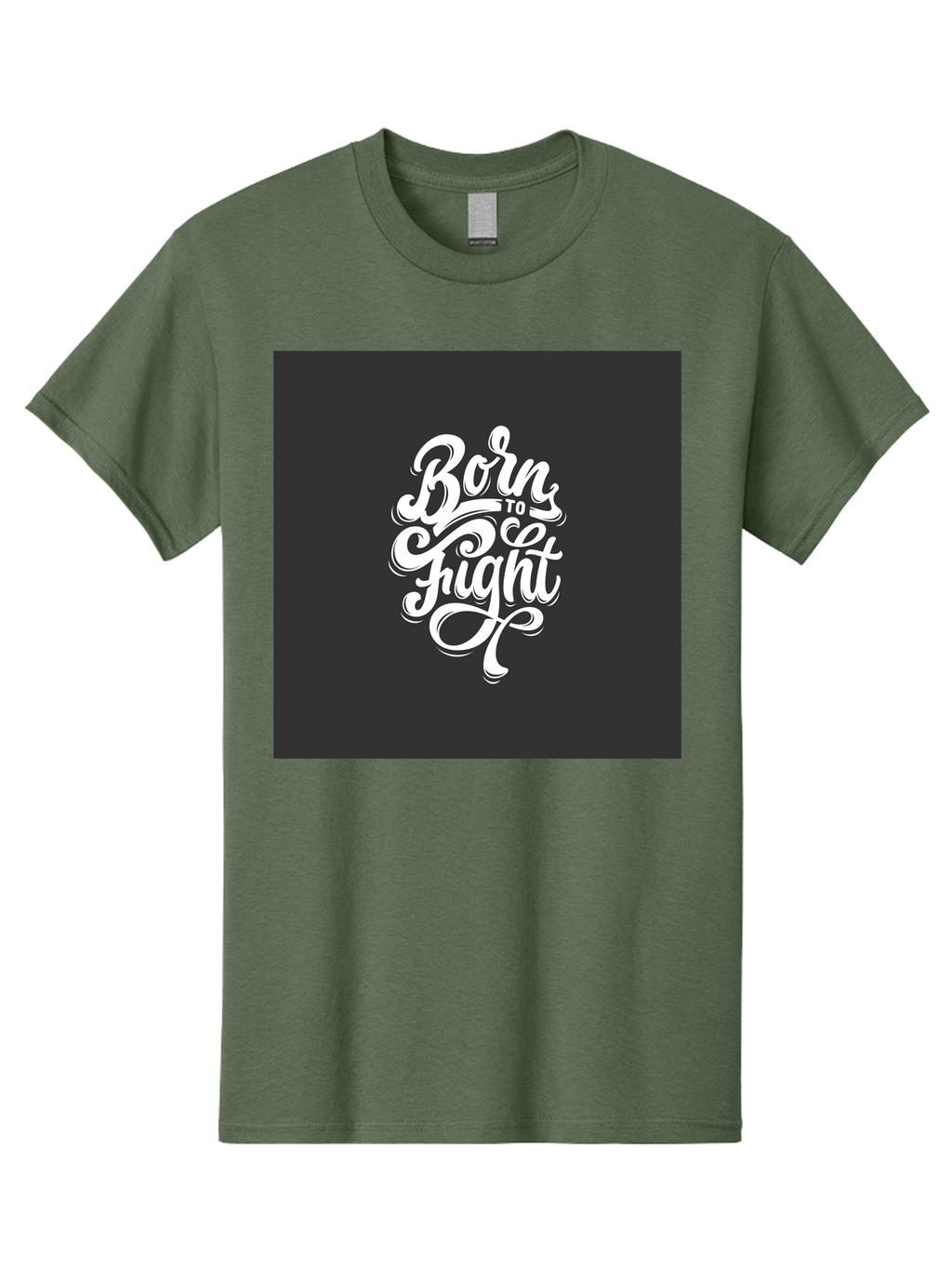 Born-To-Fight Men'S Graphic Tee, 100% Cotton, Comfortable Casual Summer Wear, Machine Washable, Motivational Quote, Inspirational Phrase, Bold Typography, White Lettering, Dark Background, Stylized Font, Fighting Spirit, Motivational Words Aab462