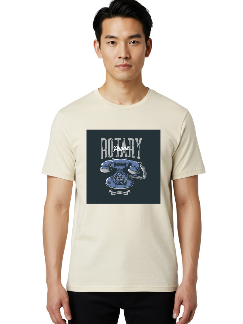Rotary-Phone Men'S Graphic Tee, 100% Cotton, Comfortable Casual Summer Wear, Machine Washable, Vintage Rotary Phone, Retro Telephone, Classic Communication, Nostalgic Device, Antique Technology, Vintage Style, Retro Design, Old Fashioned Phone Aab477