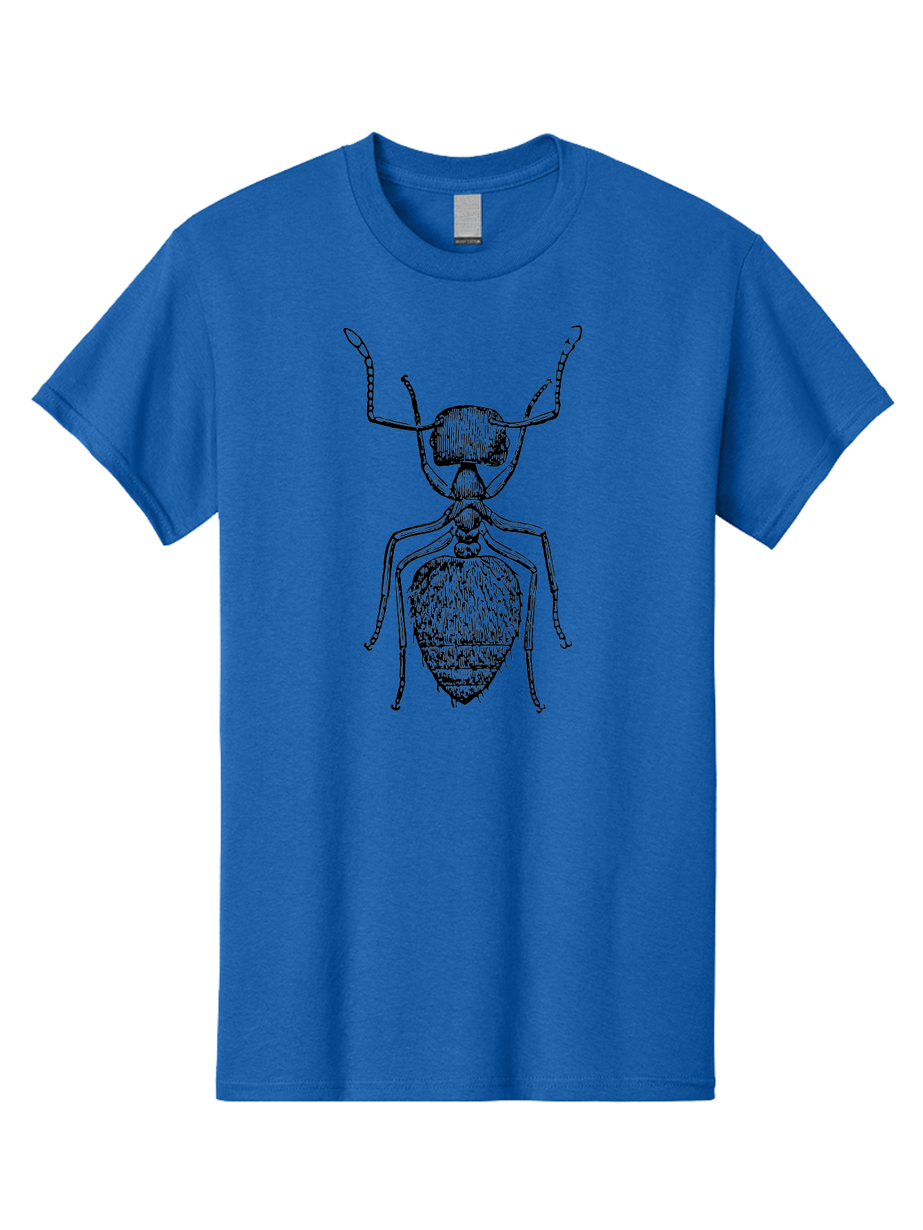 Ant-Illustration Men'S Graphic Tee, 100% Cotton, Comfortable Casual Summer Wear, Machine Washable, Black Ant, Insect Art, Detailed Drawing, Entomology, Bug Illustration, Insect Anatomy, Natural History Aab495