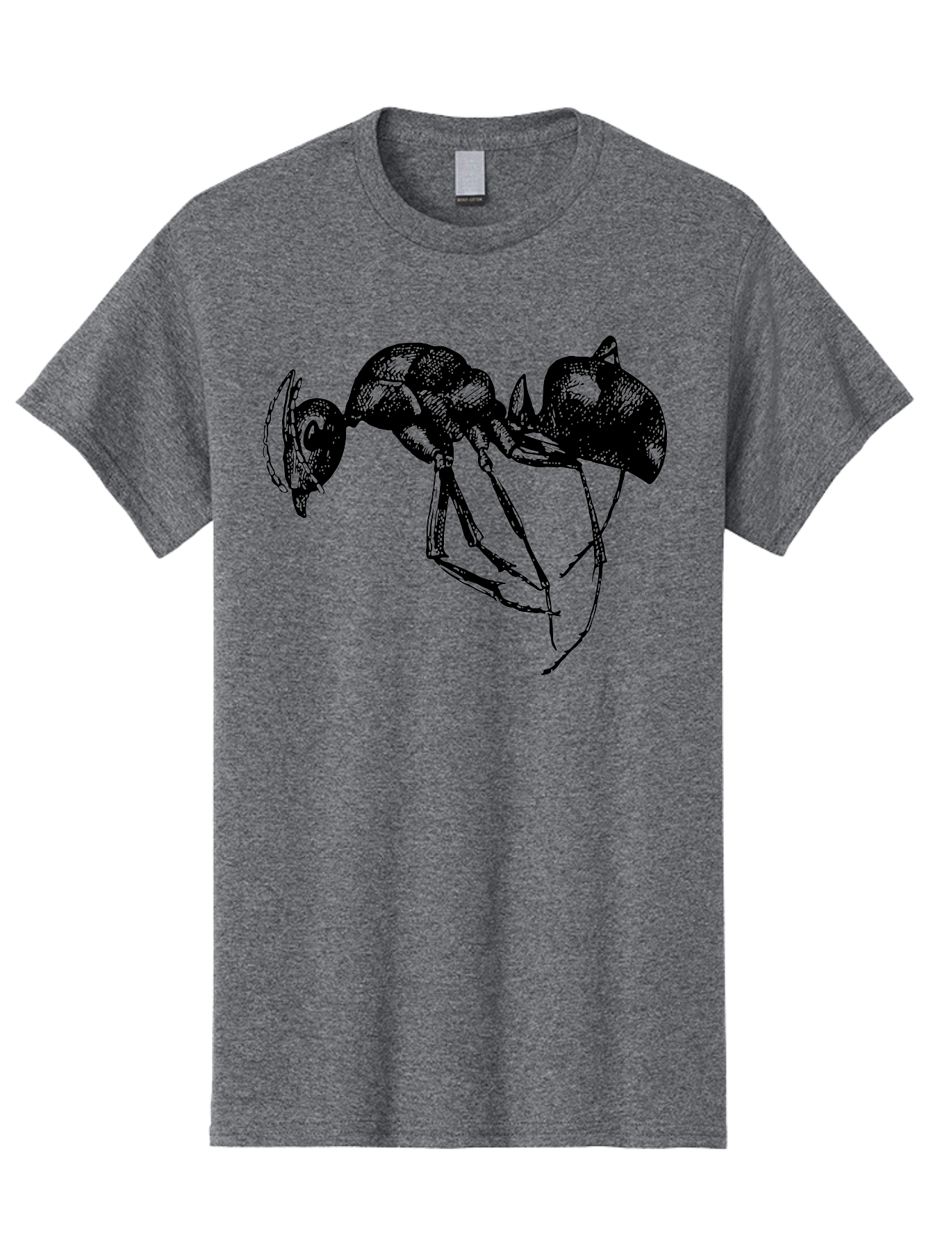 Ant Men'S Graphic Tee, 100% Cotton, Comfortable Casual Summer Wear, Machine Washable, Black Ant, Insect Illustration, Detailed Drawing, Sketch Art, Nature Graphic, Bug Design, Entomology, Wildlife Art Aab496