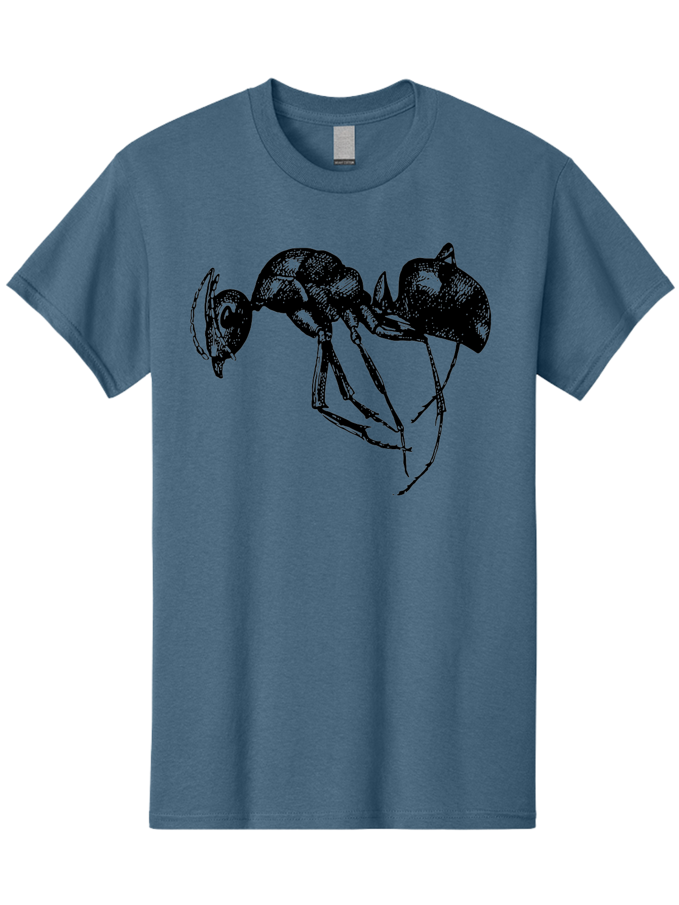 Ant Men'S Graphic Tee, 100% Cotton, Comfortable Casual Summer Wear, Machine Washable, Black Ant, Insect Illustration, Detailed Drawing, Sketch Art, Nature Graphic, Bug Design, Entomology, Wildlife Art Aab496