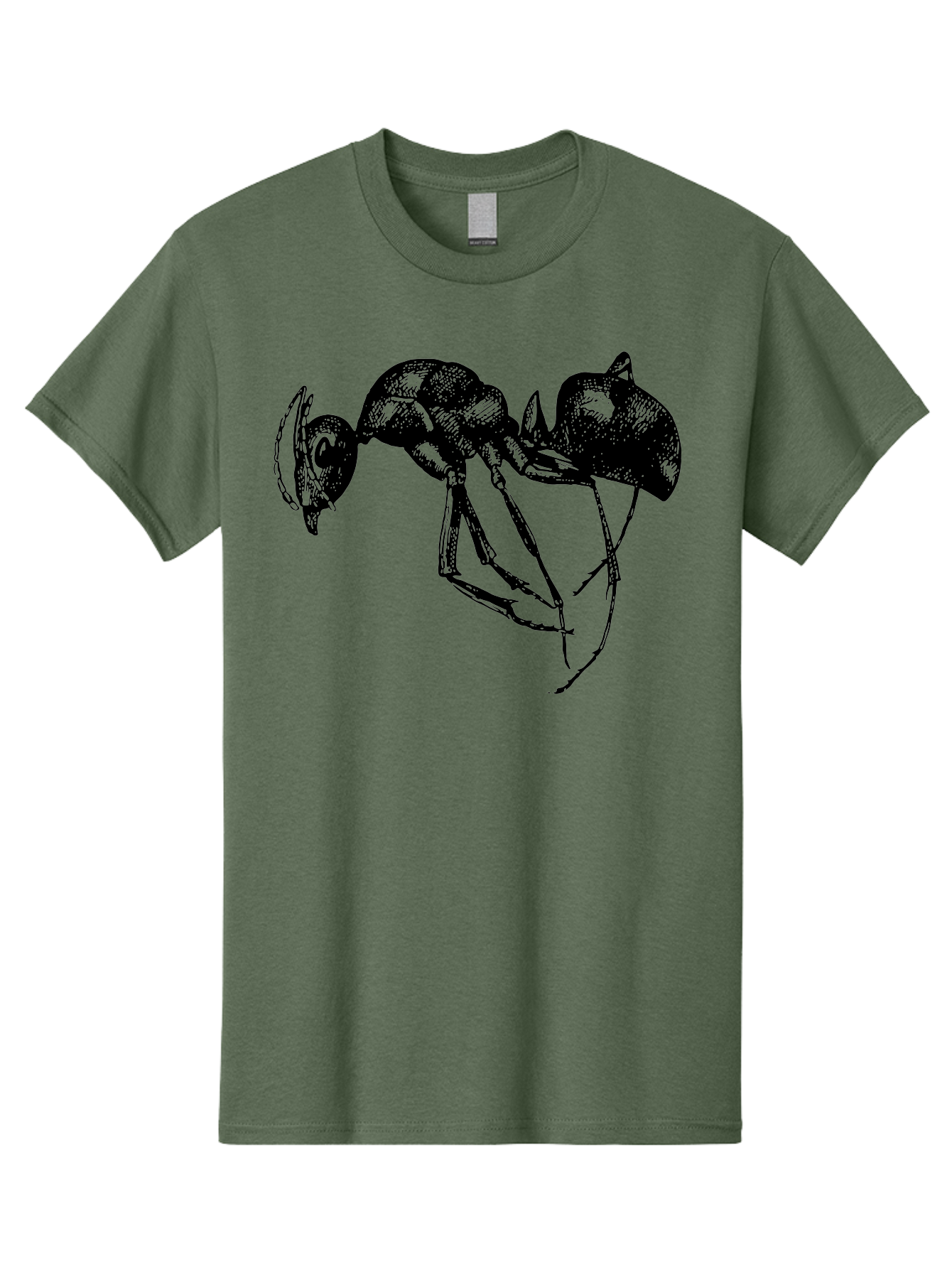 Ant Men'S Graphic Tee, 100% Cotton, Comfortable Casual Summer Wear, Machine Washable, Black Ant, Insect Illustration, Detailed Drawing, Sketch Art, Nature Graphic, Bug Design, Entomology, Wildlife Art Aab496