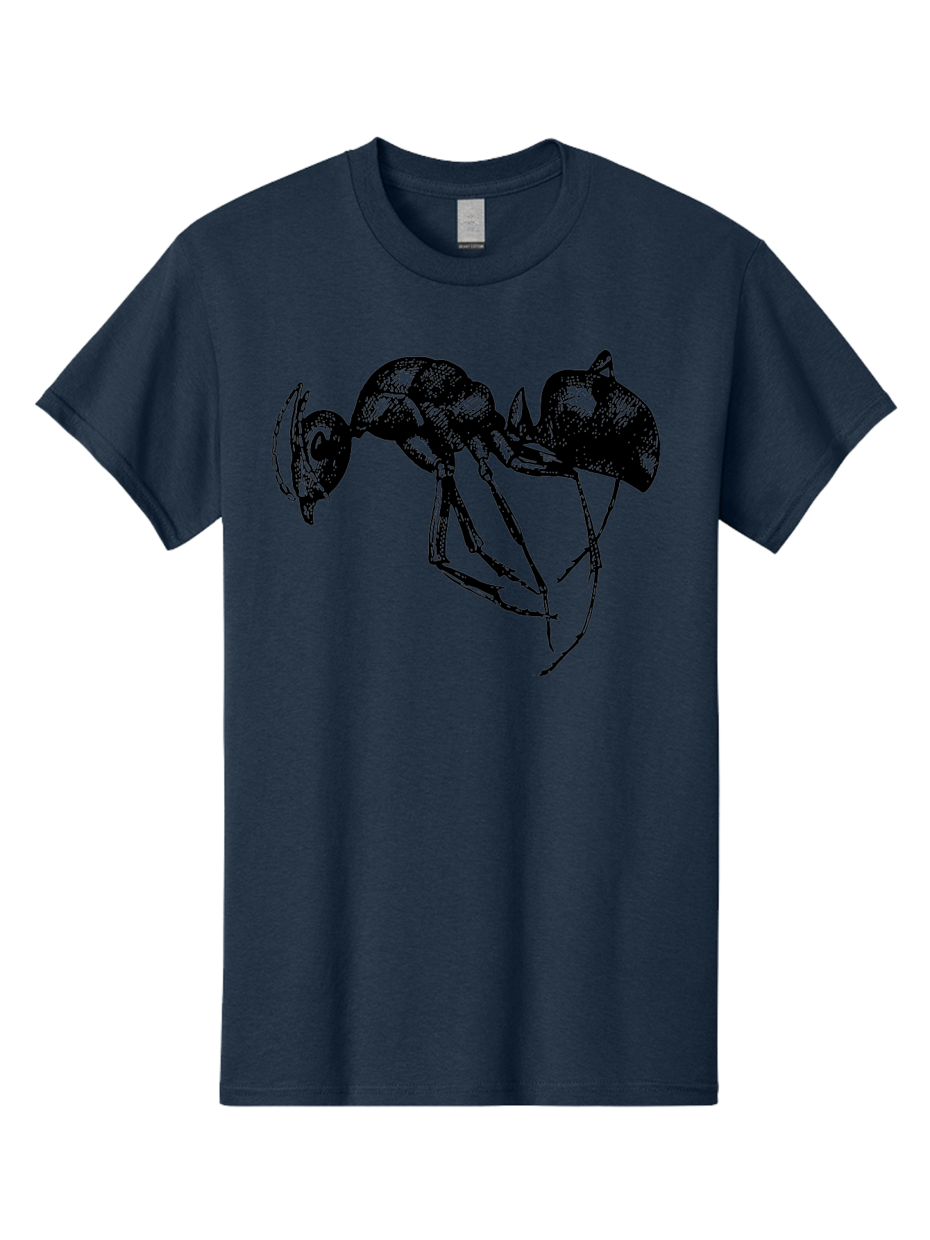 Ant Men'S Graphic Tee, 100% Cotton, Comfortable Casual Summer Wear, Machine Washable, Black Ant, Insect Illustration, Detailed Drawing, Sketch Art, Nature Graphic, Bug Design, Entomology, Wildlife Art Aab496