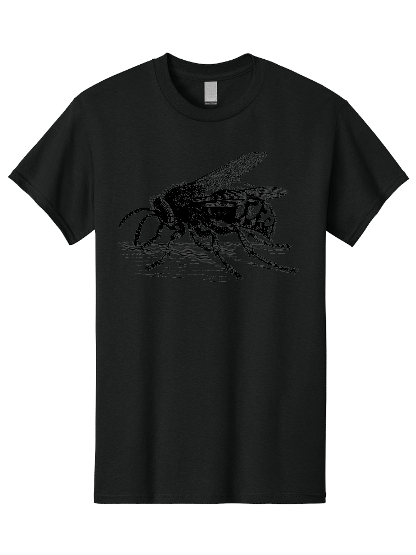 Bee-3 Men'S Graphic Tee, 100% Cotton, Comfortable Casual Summer Wear, Machine Washable, Black And White Bee Illustration, Insect Artwork, Detailed Drawing, Honey Bee, Wildlife Graphic, Vintage Style, Entomology Art, Aab500