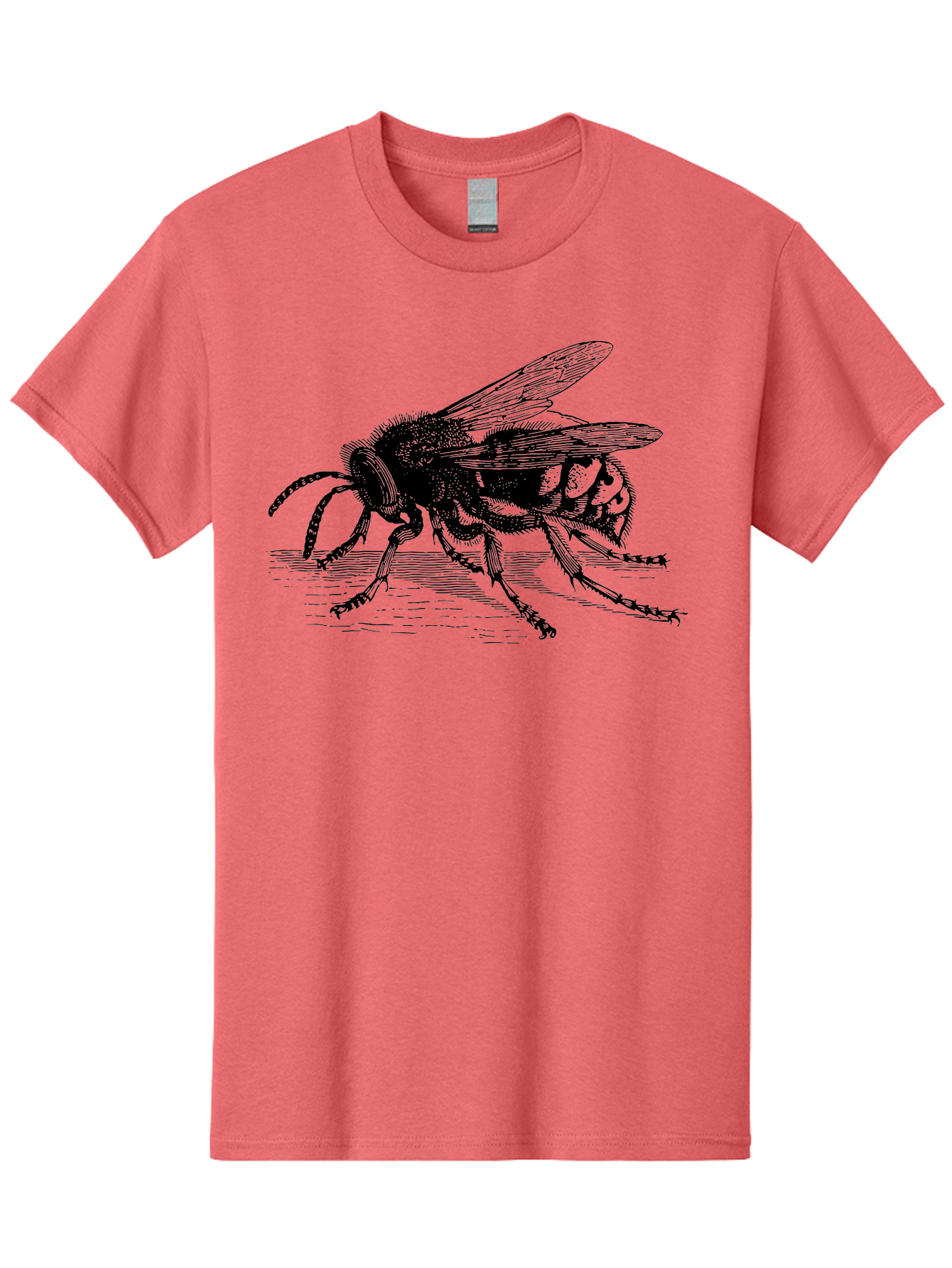Bee-3 Men'S Graphic Tee, 100% Cotton, Comfortable Casual Summer Wear, Machine Washable, Black And White Bee Illustration, Insect Artwork, Detailed Drawing, Honey Bee, Wildlife Graphic, Vintage Style, Entomology Art, Aab500
