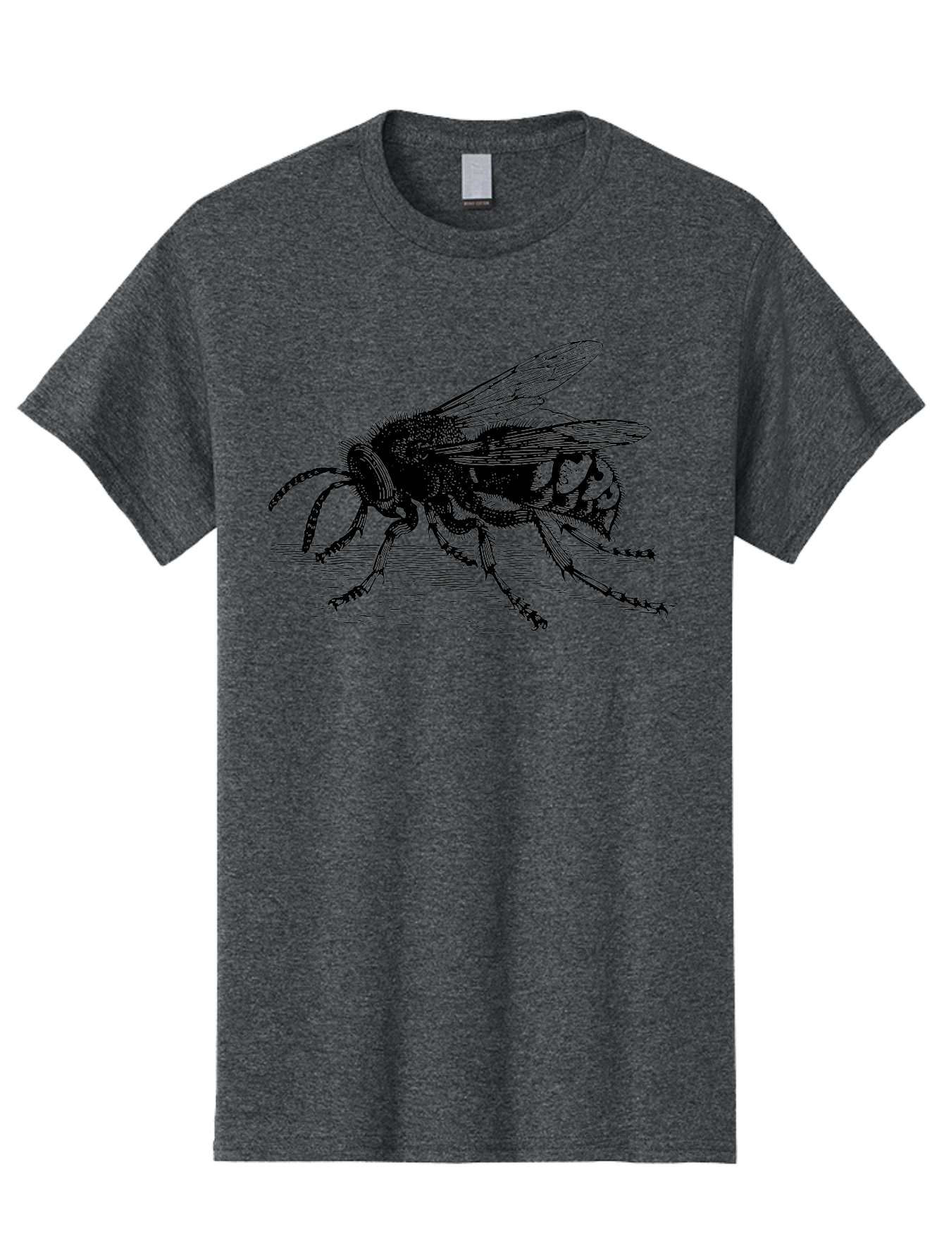 Bee-3 Men'S Graphic Tee, 100% Cotton, Comfortable Casual Summer Wear, Machine Washable, Black And White Bee Illustration, Insect Artwork, Detailed Drawing, Honey Bee, Wildlife Graphic, Vintage Style, Entomology Art, Aab500