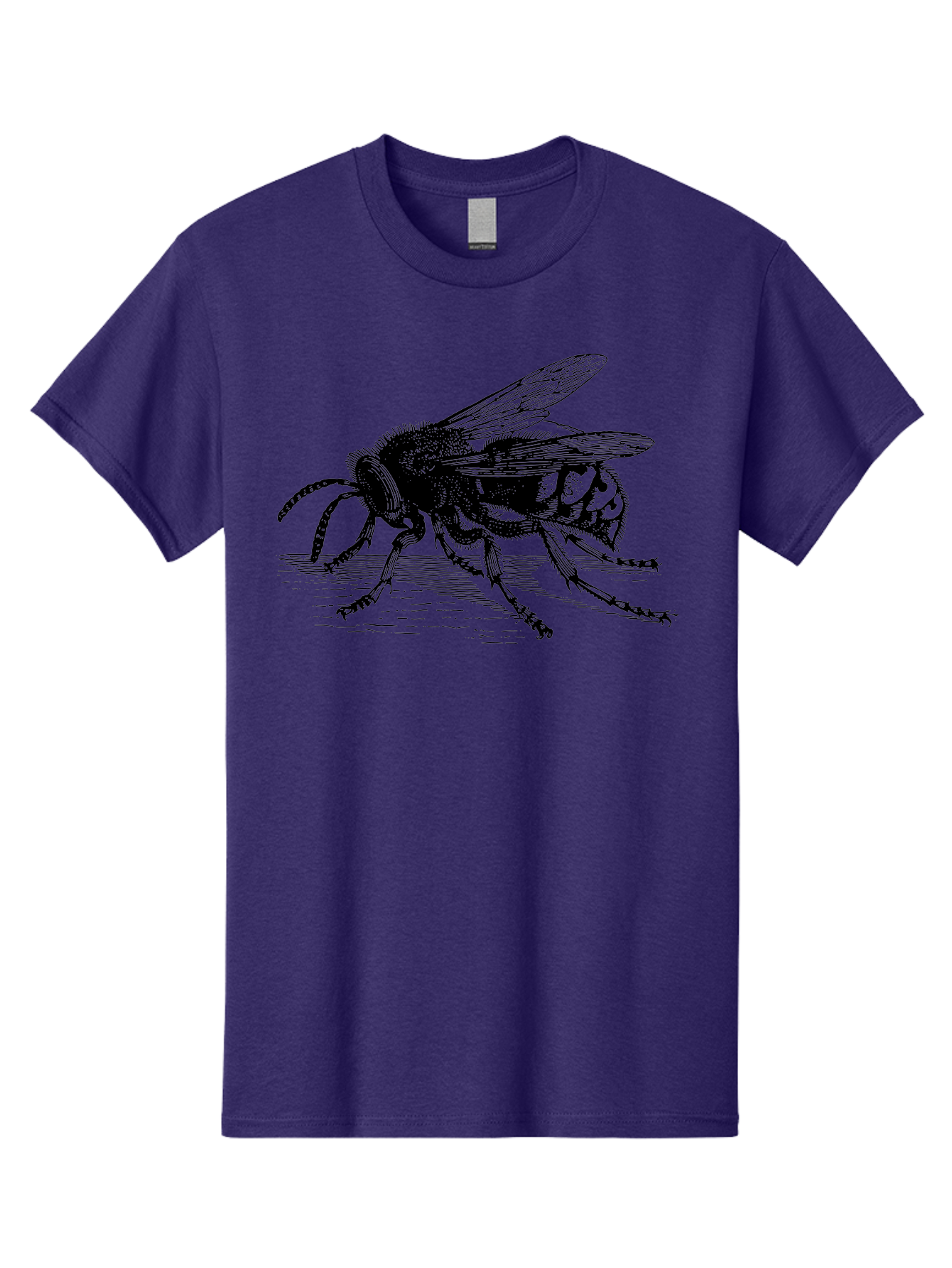 Bee-3 Men'S Graphic Tee, 100% Cotton, Comfortable Casual Summer Wear, Machine Washable, Black And White Bee Illustration, Insect Artwork, Detailed Drawing, Honey Bee, Wildlife Graphic, Vintage Style, Entomology Art, Aab500