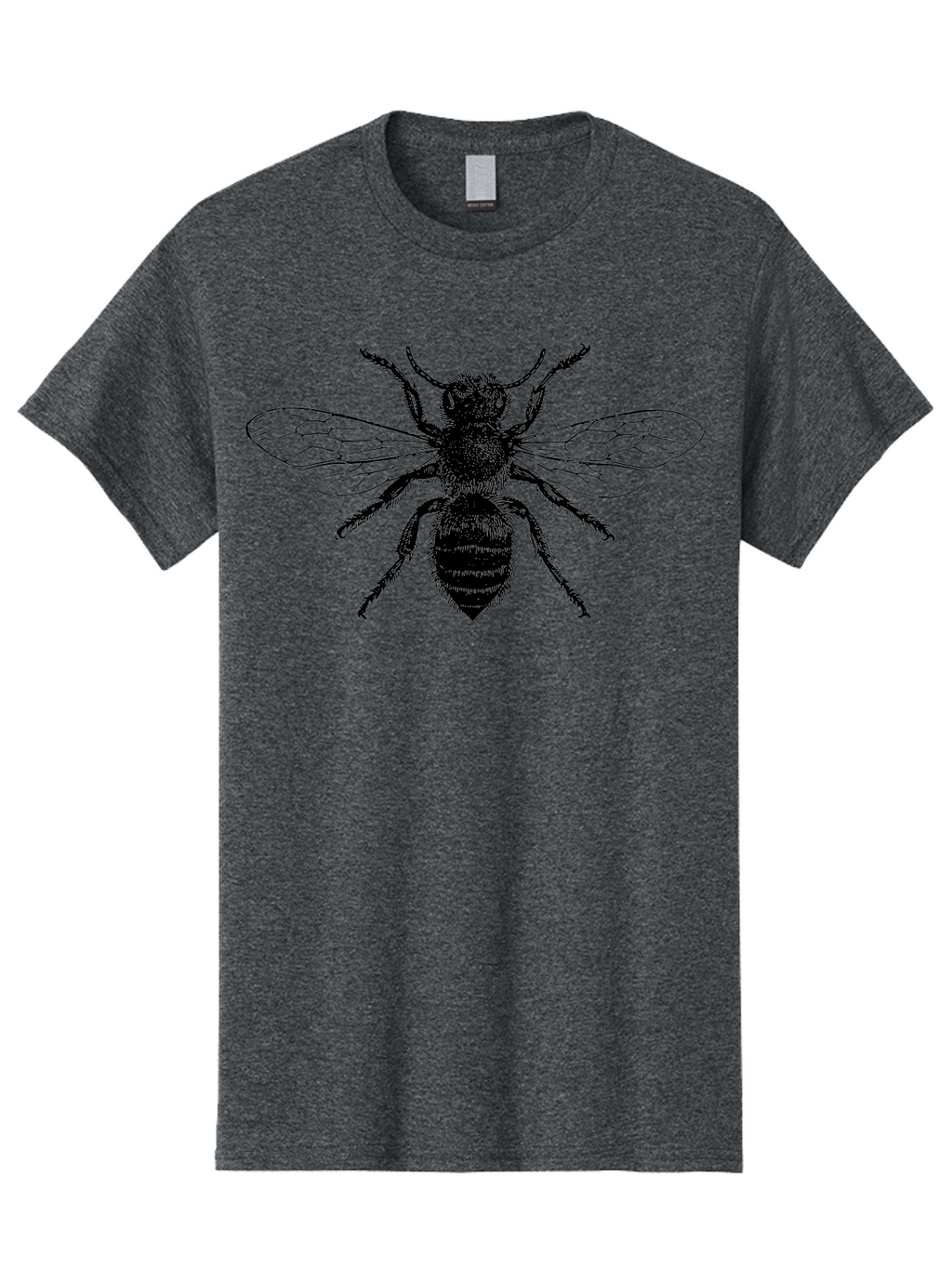 Bee-Illustration Men'S Graphic Tee, 100% Cotton, Comfortable Casual Summer Wear, Machine Washable, Bee With Striped Body, Black And White Illustration, Insect Art, Detailed Drawing, Winged Creature, Pollinator, Nature Graphic, Simple Design Aab502