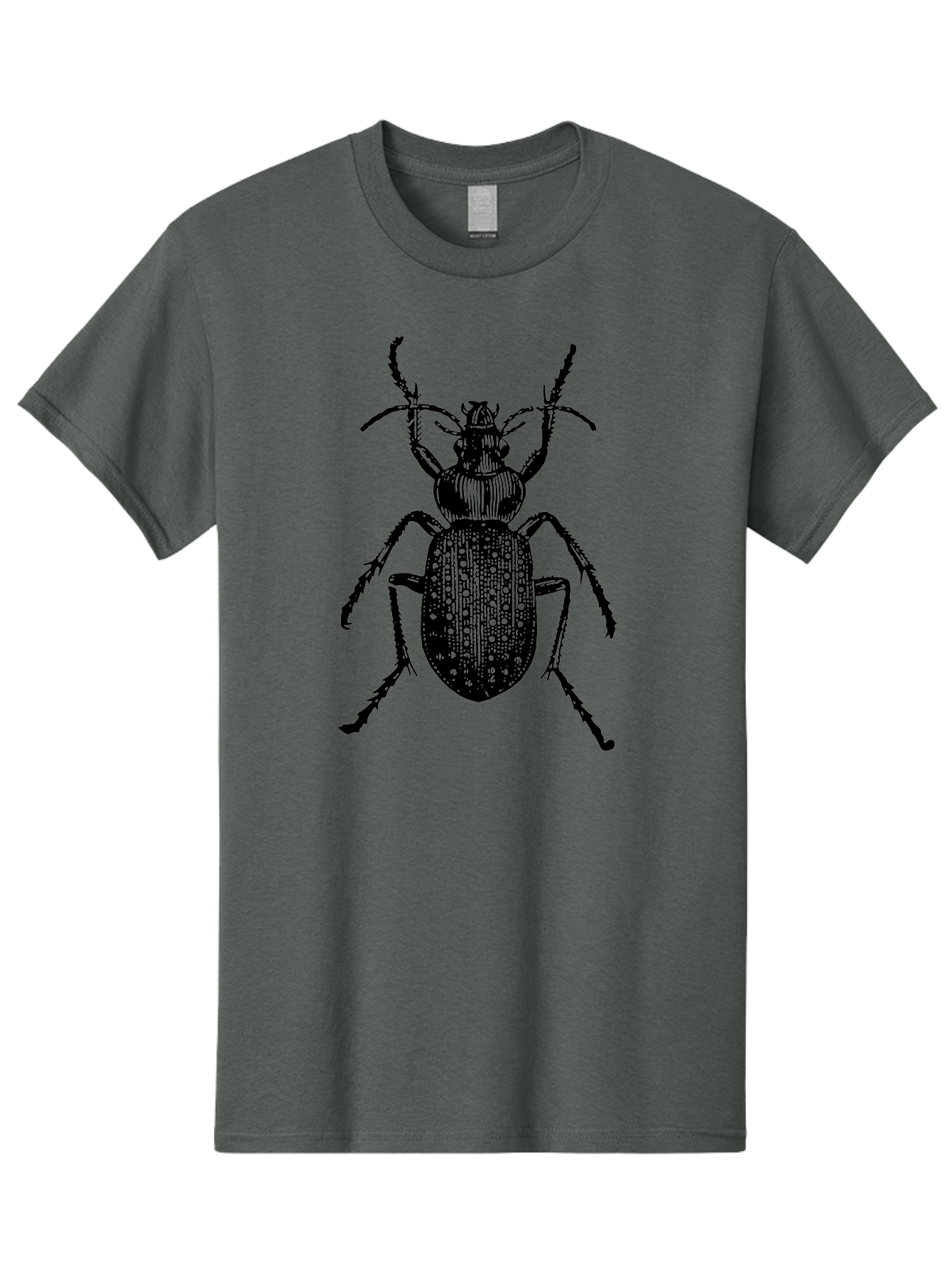 Beetle Men'S Graphic Tee, 100% Cotton, Comfortable Casual Summer Wear, Machine Washable, Black Beetle, Insect Illustration, Detailed Drawing, Entomology Art, Bug Graphic, Beetle Silhouette, Six Legs, Antennae, Insect Anatomy, Ornate Details Aab510
