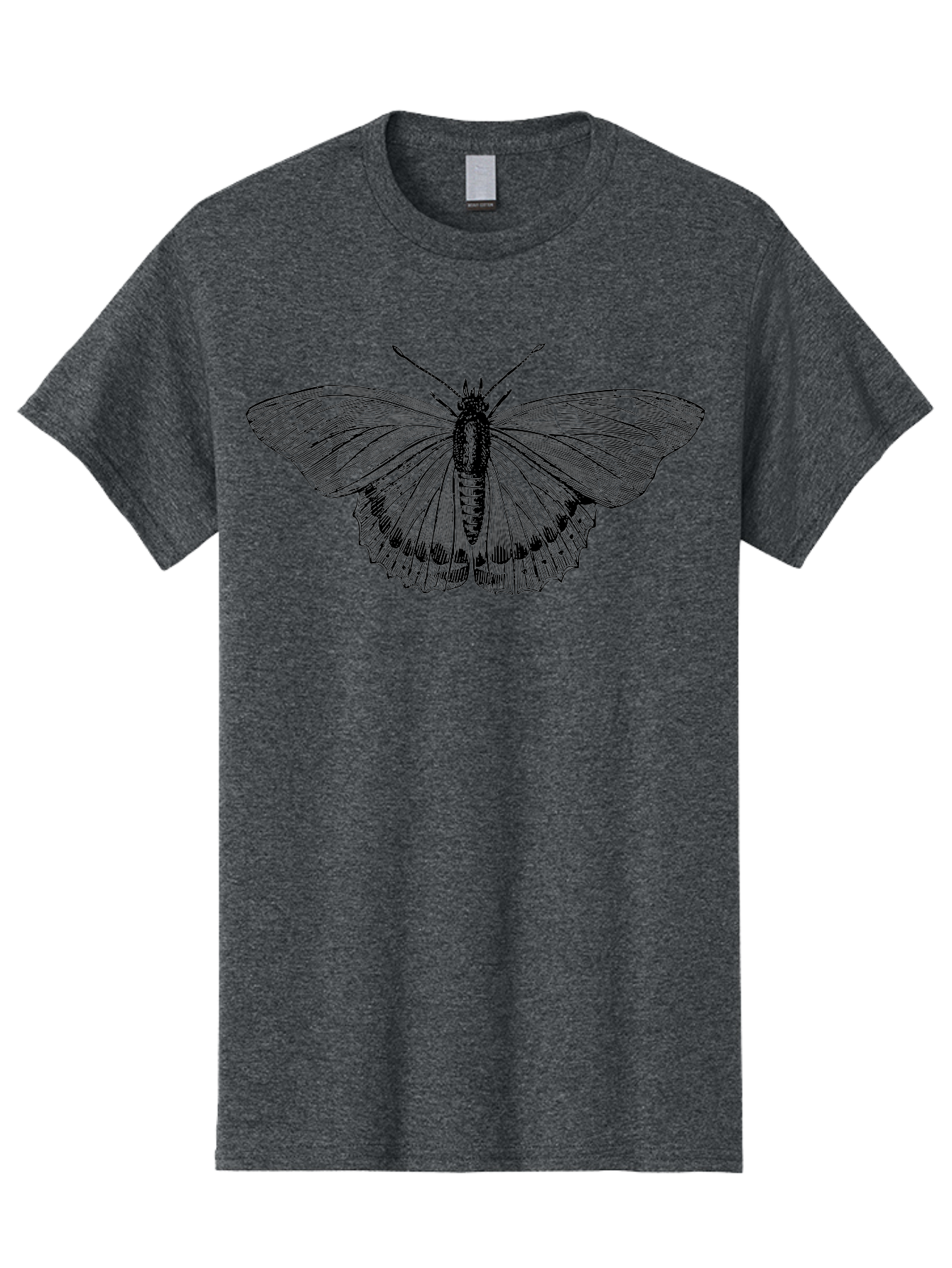 Butterfly-1 Men'S Graphic Tee, 100% Cotton, Comfortable Casual Summer Wear, Machine Washable, Butterfly With Open Wings, Detailed Illustration, Insect Art, Wing Patterns, Insect Anatomy, Natural Design, Delicate Lines Aab513