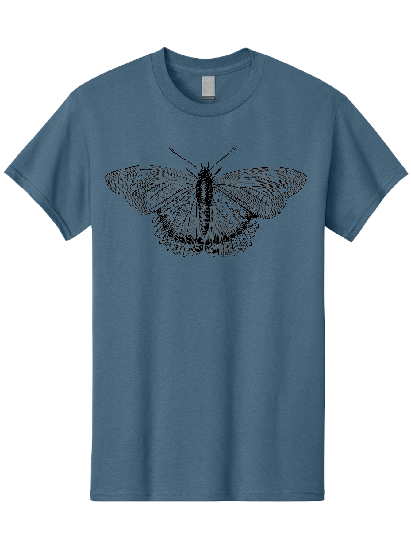 Butterfly-1 Men'S Graphic Tee, 100% Cotton, Comfortable Casual Summer Wear, Machine Washable, Butterfly With Open Wings, Detailed Illustration, Insect Art, Wing Patterns, Insect Anatomy, Natural Design, Delicate Lines Aab513