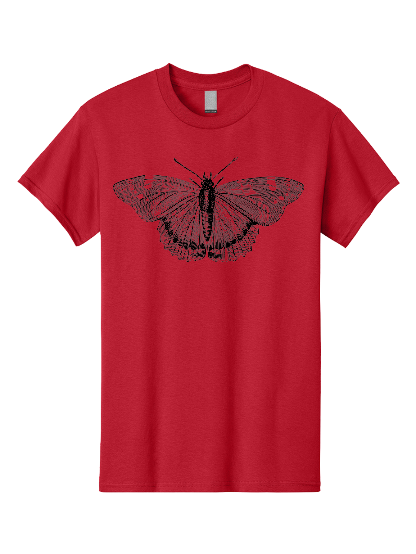 Butterfly-1 Men'S Graphic Tee, 100% Cotton, Comfortable Casual Summer Wear, Machine Washable, Butterfly With Open Wings, Detailed Illustration, Insect Art, Wing Patterns, Insect Anatomy, Natural Design, Delicate Lines Aab513