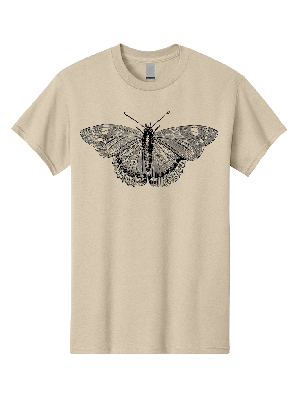 Butterfly-1 Men'S Graphic Tee, 100% Cotton, Comfortable Casual Summer Wear, Machine Washable, Butterfly With Open Wings, Detailed Illustration, Insect Art, Wing Patterns, Insect Anatomy, Natural Design, Delicate Lines Aab513