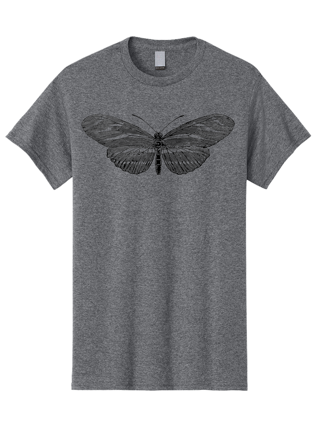 Butterfly-Silhouette-1 Men'S Graphic Tee, 100% Cotton, Comfortable Casual Summer Wear, Machine Washable, Delicate Butterfly, Intricate Details, Transparent Wings, Abstract Art, Insect Close-Up, Graphic Design Aab515