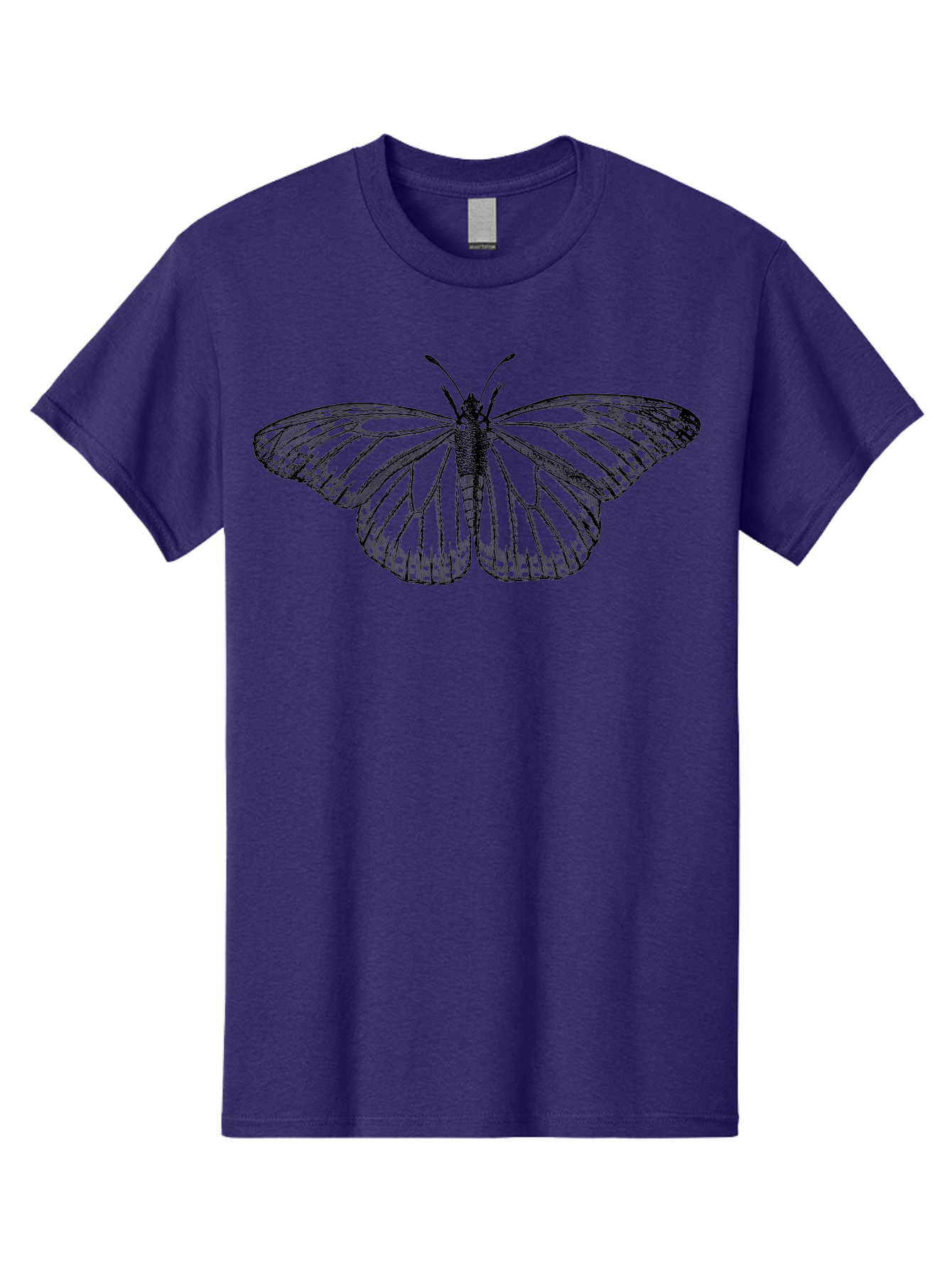 Butterfly Men'S Graphic Tee, 100% Cotton, Comfortable Casual Summer Wear, Machine Washable, Black Butterfly, Transparent Wings, Intricate Details, Delicate Patterns, Winged Insect, Symbolic Creature, Artistic Design, Natural Wonder, Aab517