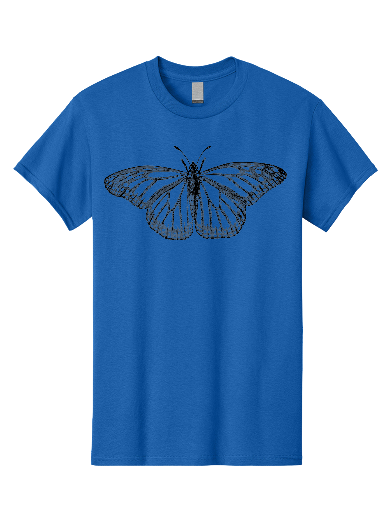 Butterfly Men'S Graphic Tee, 100% Cotton, Comfortable Casual Summer Wear, Machine Washable, Black Butterfly, Transparent Wings, Intricate Details, Delicate Patterns, Winged Insect, Symbolic Creature, Artistic Design, Natural Wonder, Aab517