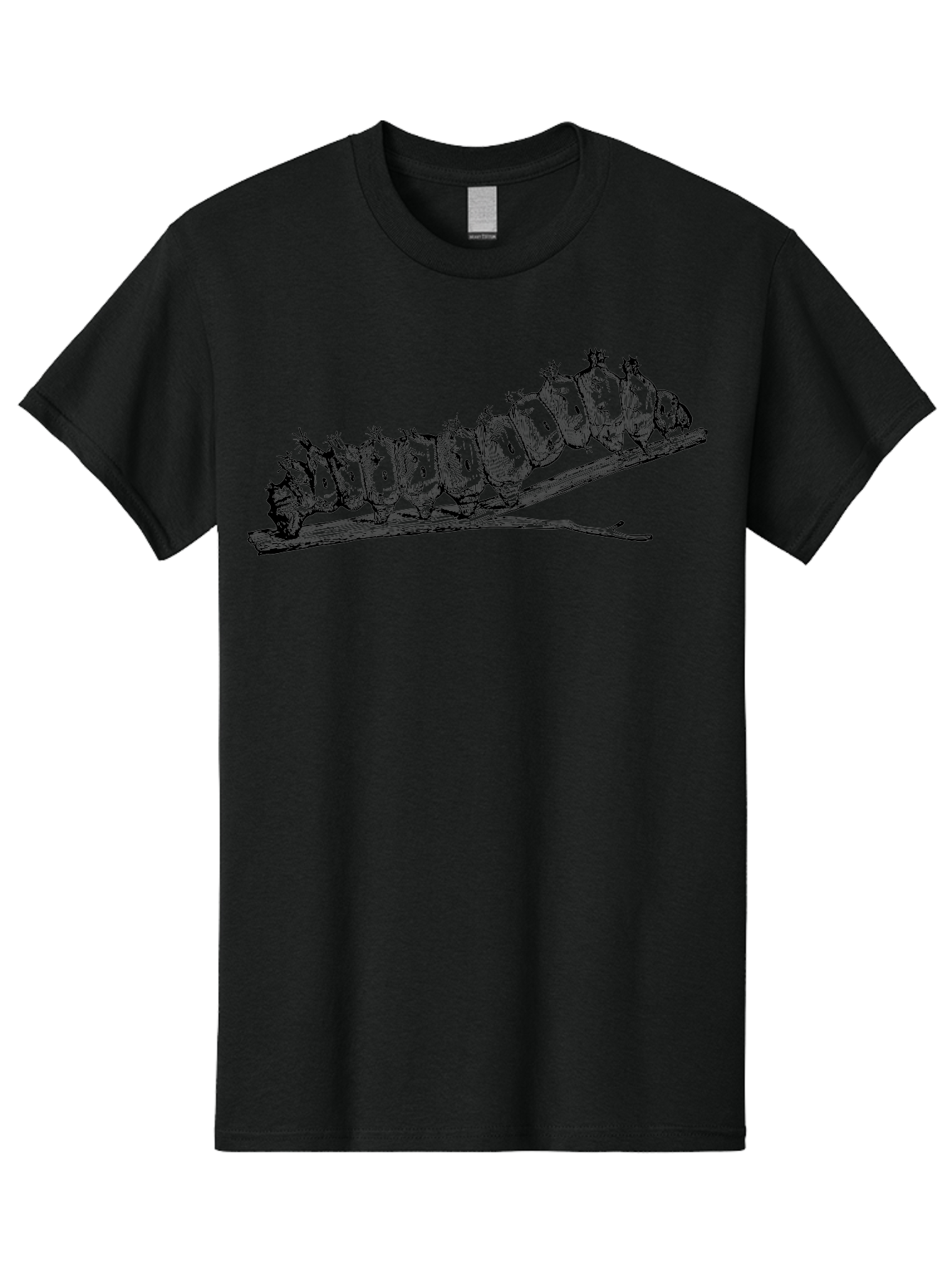 Caterpillar-On-Branch Men'S Graphic Tee, 100% Cotton, Comfortable Casual Summer Wear, Machine Washable, Caterpillar On Branch, Insect Metamorphosis, Garden Pests, Butterfly Life Cycle, Caterpillar Stages, Insect Illustration, Entomology Art Aab518