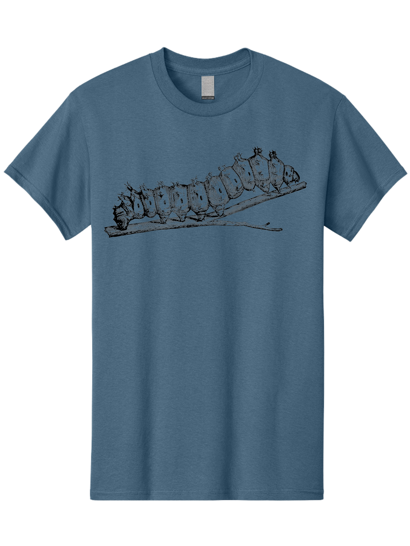 Caterpillar-On-Branch Men'S Graphic Tee, 100% Cotton, Comfortable Casual Summer Wear, Machine Washable, Caterpillar On Branch, Insect Metamorphosis, Garden Pests, Butterfly Life Cycle, Caterpillar Stages, Insect Illustration, Entomology Art Aab518