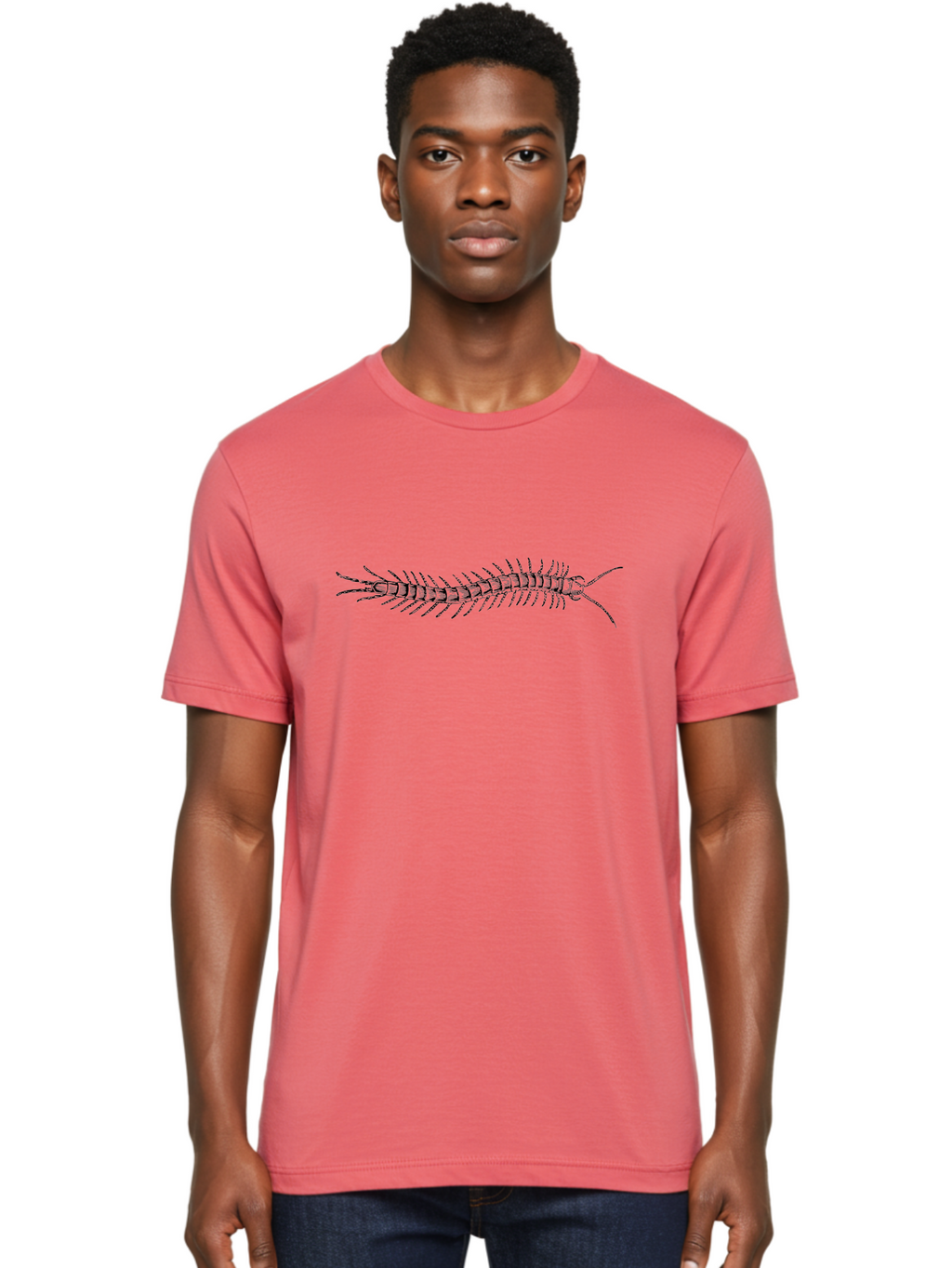 Centipede-1 Men'S Graphic Tee, 100% Cotton, Comfortable Casual Summer Wear, Machine Washable, Centipede, Insect, Arthropod, Segmented Body, Multiple Legs, Long Antennae, Creepy Crawlers, Entomology, Wildlife, Fauna Aab521