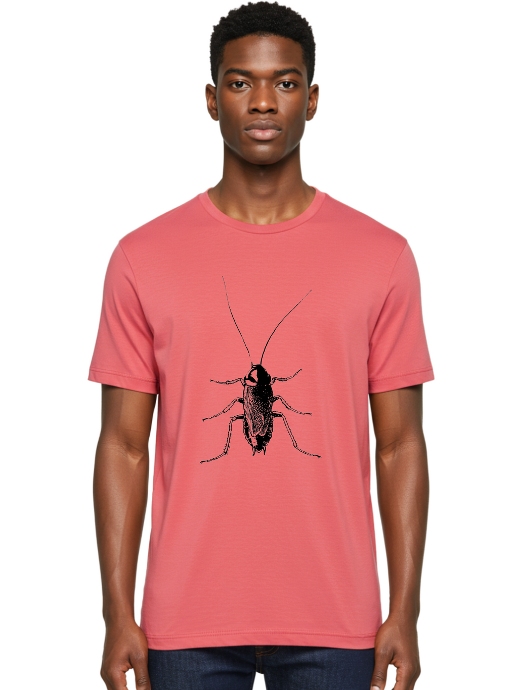 Cricket Men'S Graphic Tee, 100% Cotton, Comfortable Casual Summer Wear, Machine Washable, Black Cricket Illustration, Insect Art, Detailed Drawing, Entomology, Bug Graphics, Vector Image, Insect Silhouette Aab526