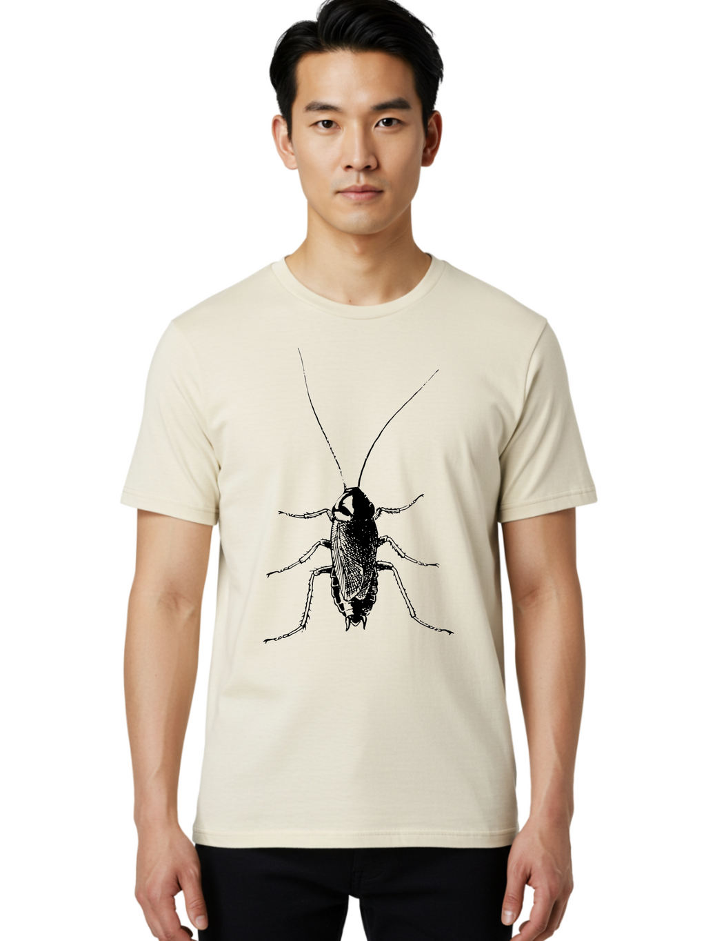 Cricket Men'S Graphic Tee, 100% Cotton, Comfortable Casual Summer Wear, Machine Washable, Black Cricket Illustration, Insect Art, Detailed Drawing, Entomology, Bug Graphics, Vector Image, Insect Silhouette Aab526