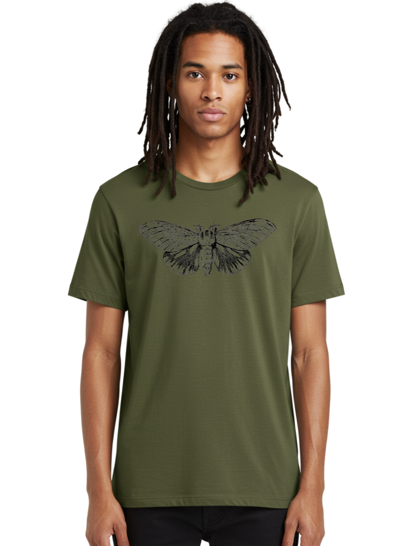 Death-S-Head-Hawkmoth Men'S Graphic Tee, 100% Cotton, Comfortable Casual Summer Wear, Machine Washable, Moth Illustration, Insect Art, Detailed Drawing, Butterfly Design, Wing Pattern, Entomology, Delicate Wings, Ornate Details, Abstract Art Aab527