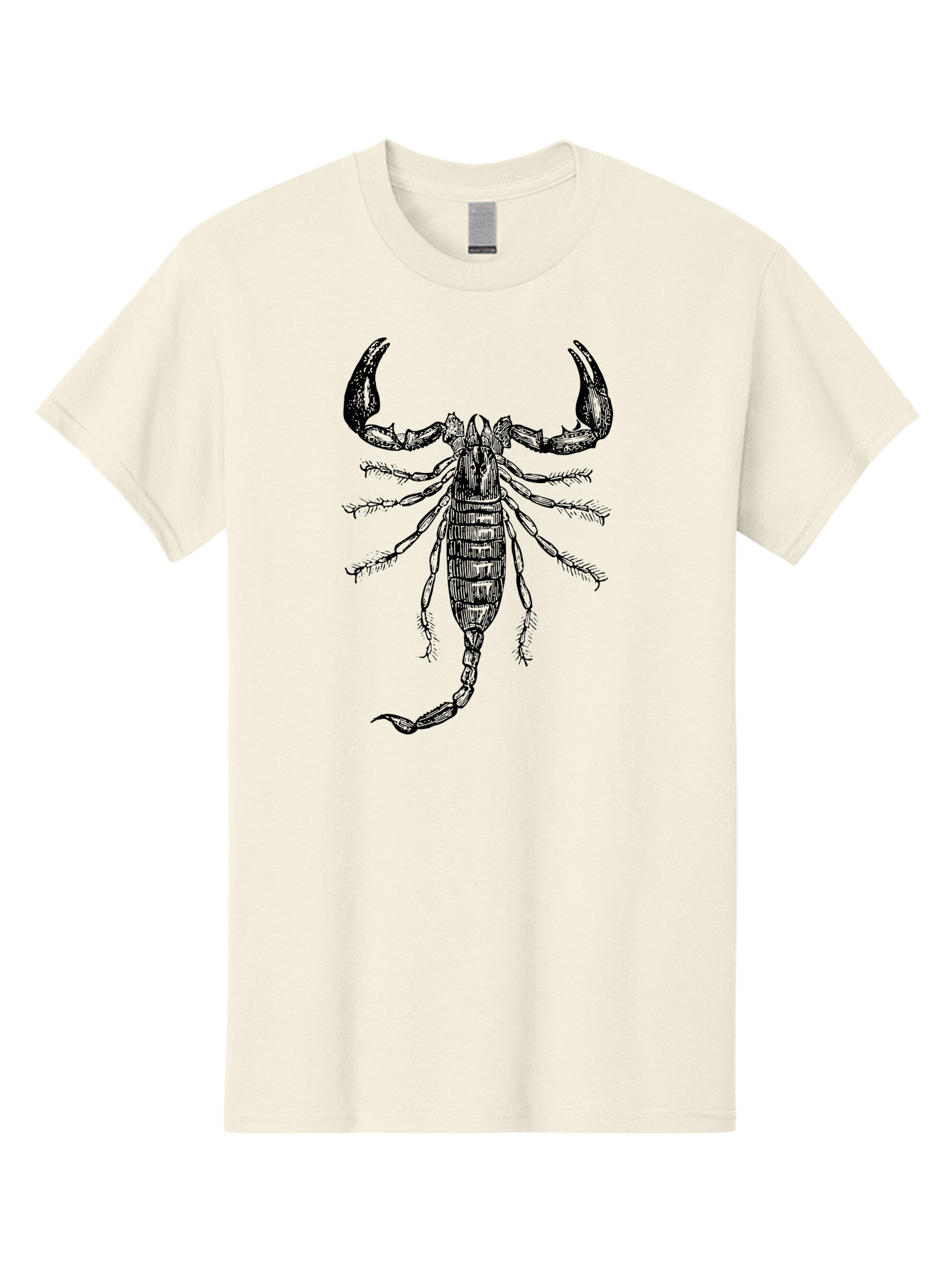 Scorpion-Illustration Men'S Graphic Tee, 100% Cotton, Comfortable Casual Summer Wear, Machine Washable, Scorpion Illustration, Arachnid Art, Creepy Crawlers, Venomous Creature, Detailed Drawing, Scorpion Anatomy, Dark Art, Gothic Design, Aab550