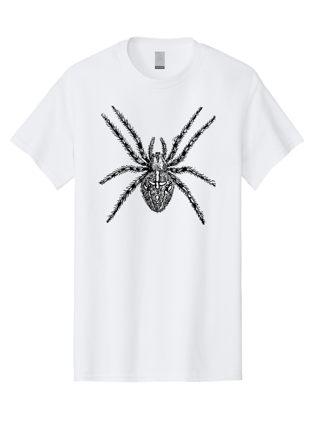 Spider-Tattoo Men'S Graphic Tee, 100% Cotton, Comfortable Casual Summer Wear, Machine Washable, Spider Art, Creepy Crawlies, Arachnid Illustration, Intricate Details, Spider Legs, Black And Green, Spider Design, Gothic Art Aab553