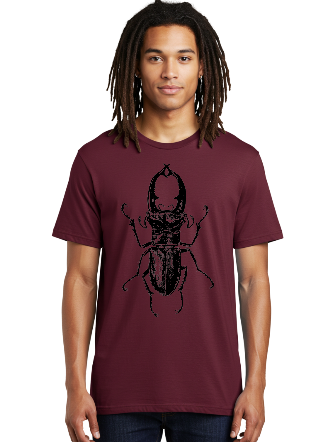 Stag-Beetle Men'S Graphic Tee, 100% Cotton, Comfortable Casual Summer Wear, Machine Washable, Stag Beetle, Insect Art, Entomology Illustration, Beetle Species, Wildlife Graphics, Detailed Drawing, Natural History, Insect Morphology Aab556