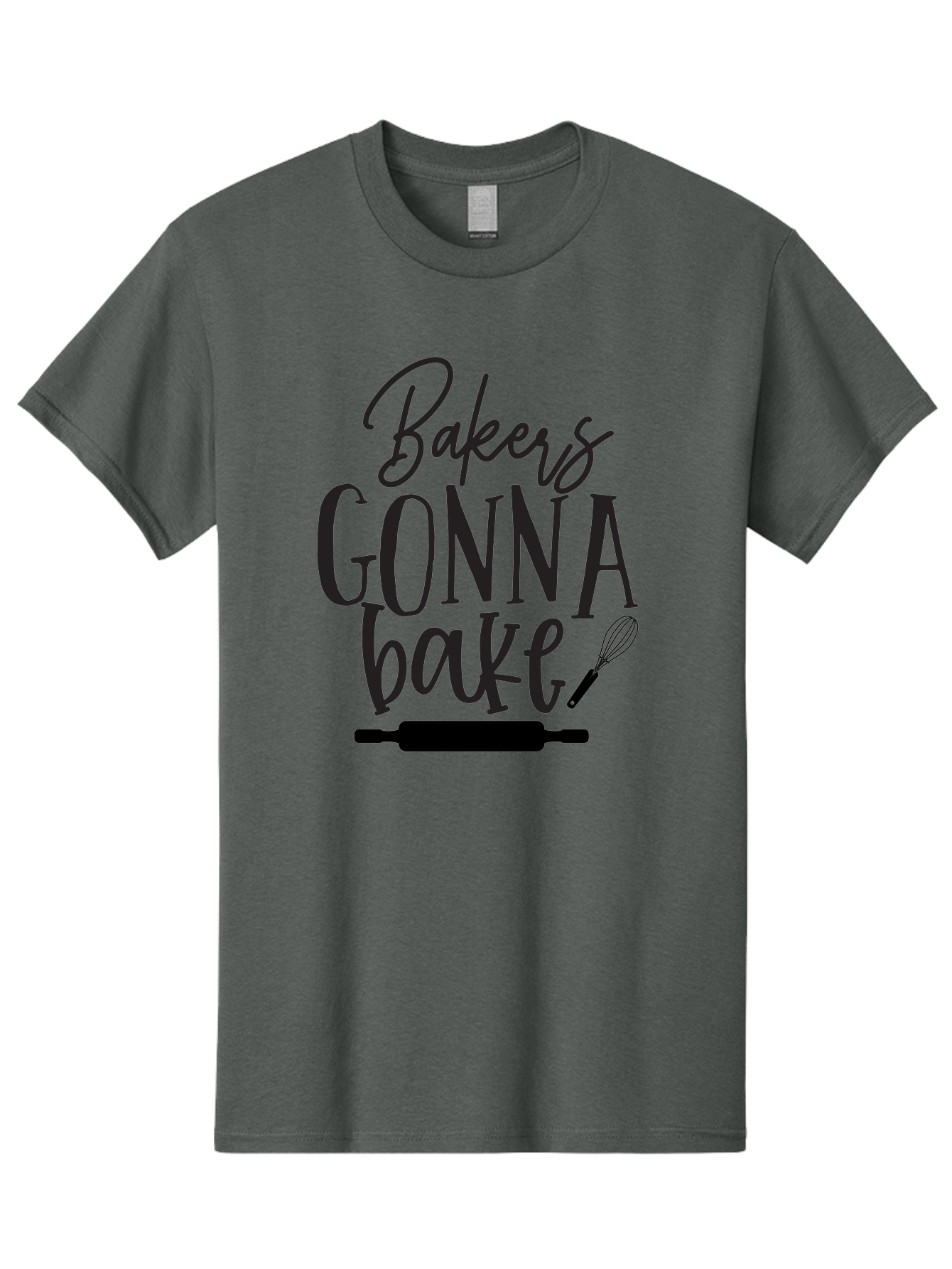 Bakers-Gonna-Bake Men'S Graphic Tee, 100% Cotton, Comfortable Casual Summer Wear, Machine Washable, Baking Quote, Bakers Gonna Bake, Bakery Slogan, Baking Humor, Rolling Pin, Whisk, Baking Utensils, Baker'S Quote, Funny Baking Saying Aab563