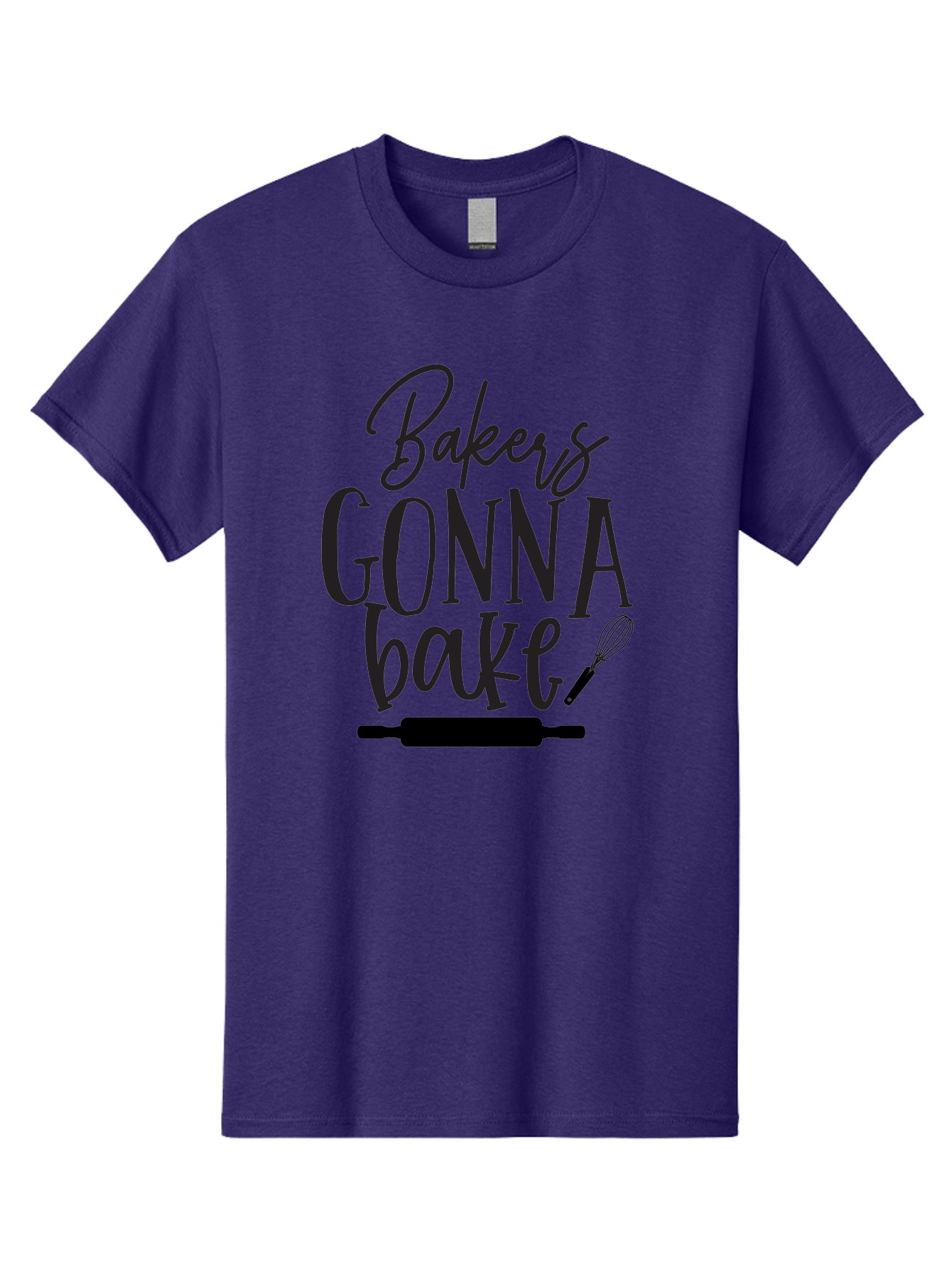 Bakers-Gonna-Bake Men'S Graphic Tee, 100% Cotton, Comfortable Casual Summer Wear, Machine Washable, Baking Quote, Bakers Gonna Bake, Bakery Slogan, Baking Humor, Rolling Pin, Whisk, Baking Utensils, Baker'S Quote, Funny Baking Saying Aab563