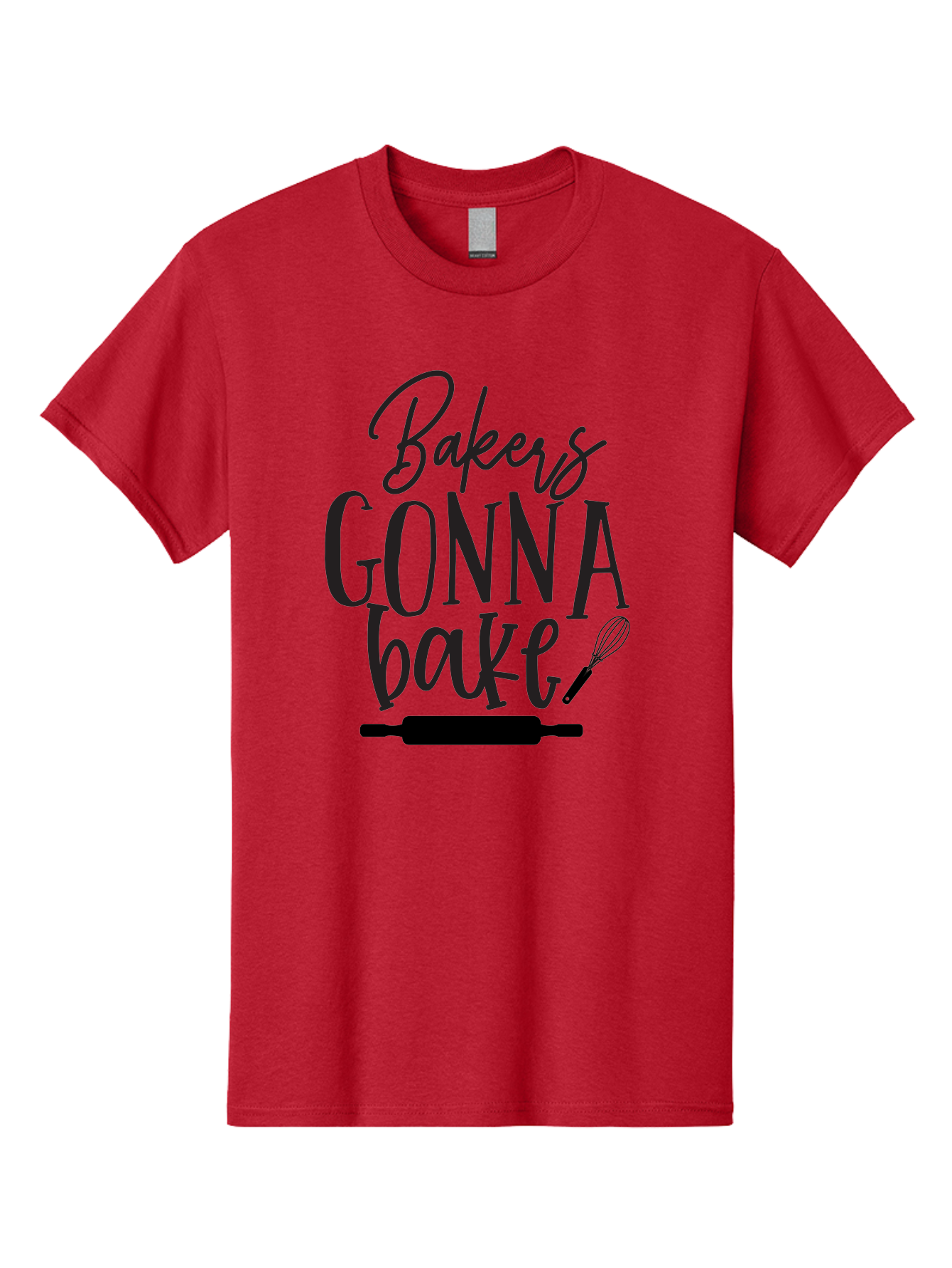 Bakers-Gonna-Bake Men'S Graphic Tee, 100% Cotton, Comfortable Casual Summer Wear, Machine Washable, Baking Quote, Bakers Gonna Bake, Bakery Slogan, Baking Humor, Rolling Pin, Whisk, Baking Utensils, Baker'S Quote, Funny Baking Saying Aab563