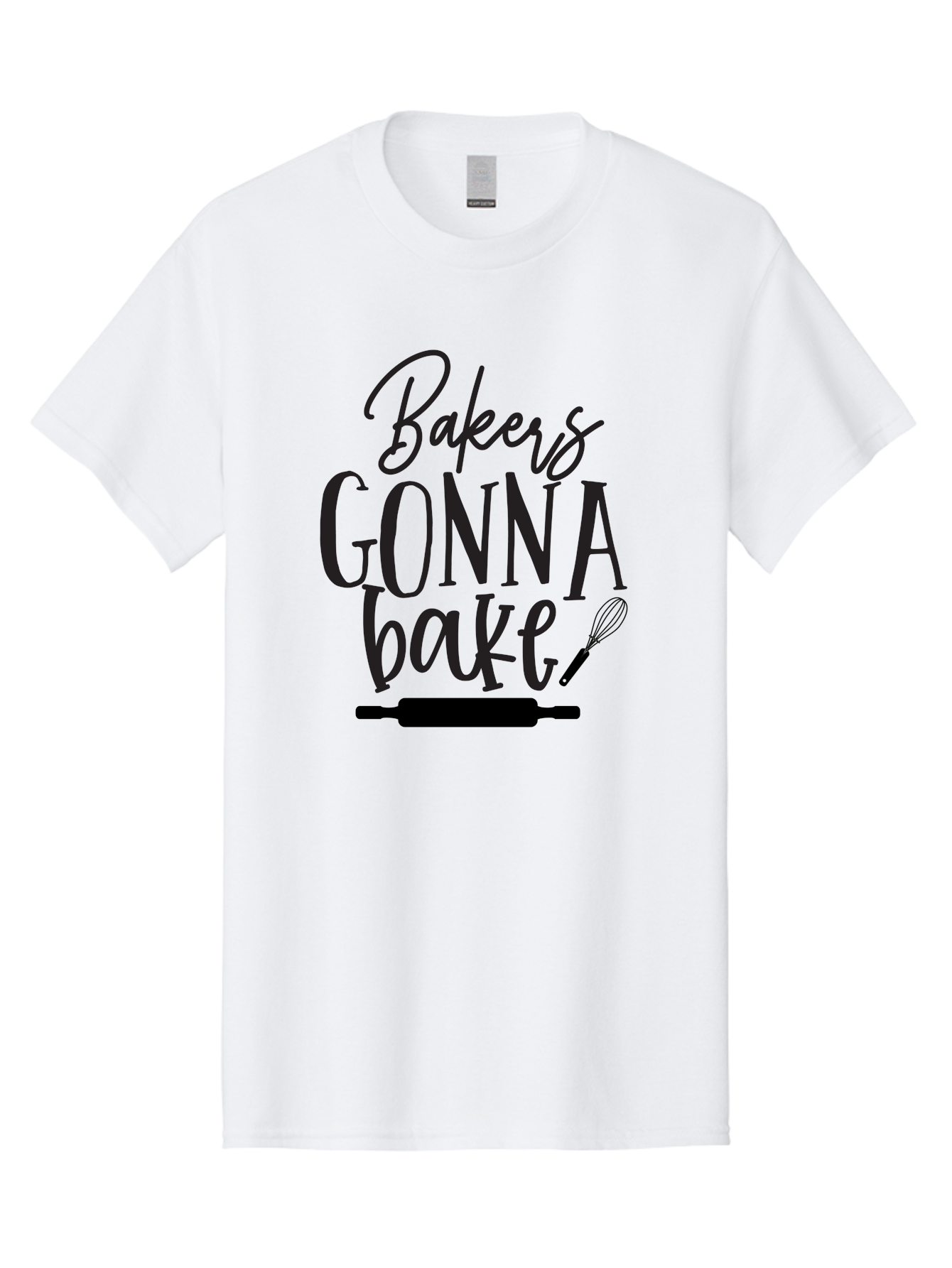 Bakers-Gonna-Bake Men'S Graphic Tee, 100% Cotton, Comfortable Casual Summer Wear, Machine Washable, Baking Quote, Bakers Gonna Bake, Bakery Slogan, Baking Humor, Rolling Pin, Whisk, Baking Utensils, Baker'S Quote, Funny Baking Saying Aab563
