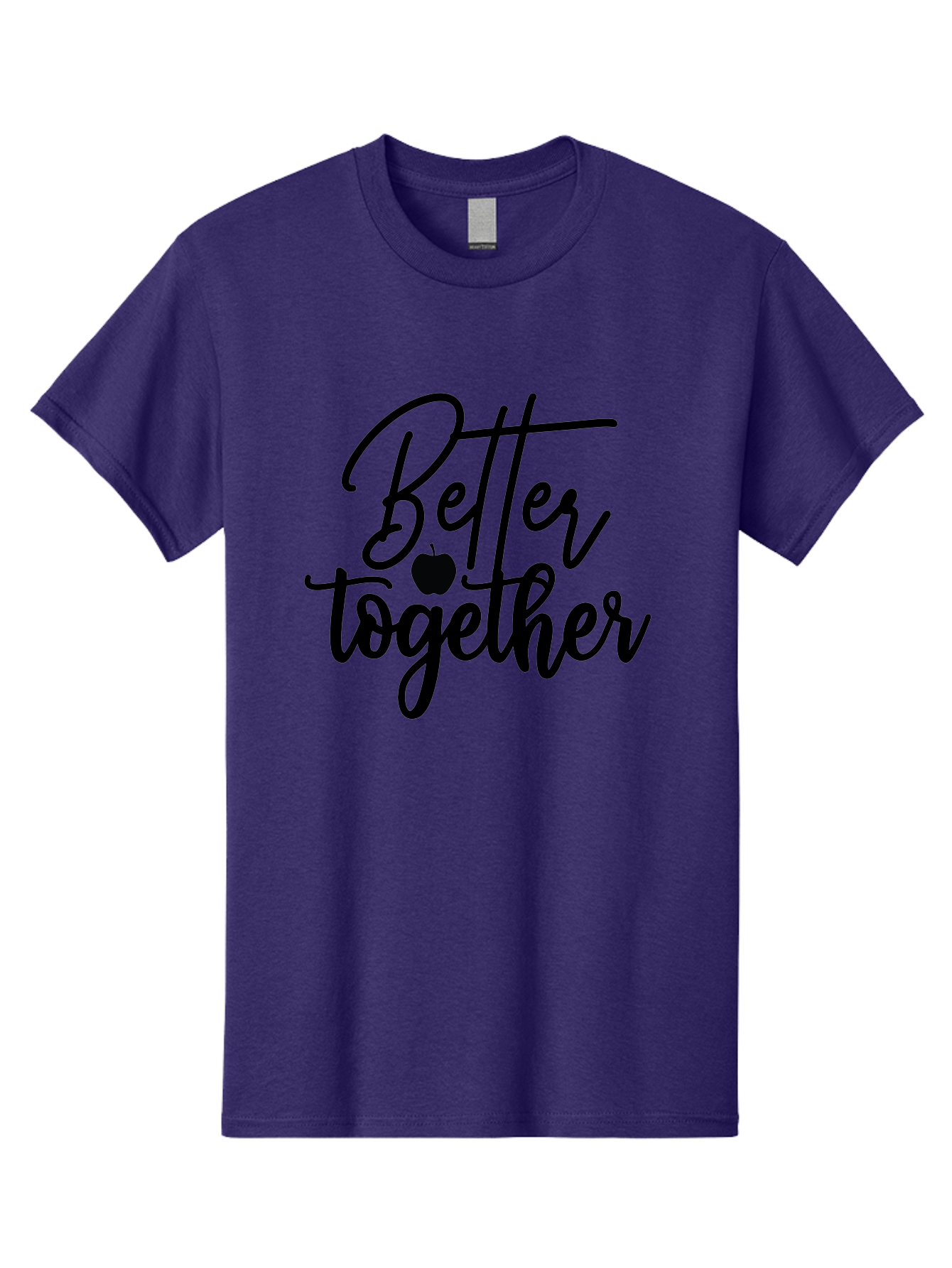 Better-Together Men'S Graphic Tee, 100% Cotton, Comfortable Casual Summer Wear, Machine Washable, Better Together, Inspirational Quote, Apple Symbol, Teamwork, Unity, Motivational Phrase, Cursive Text, Black Font, Educational Theme Aab565
