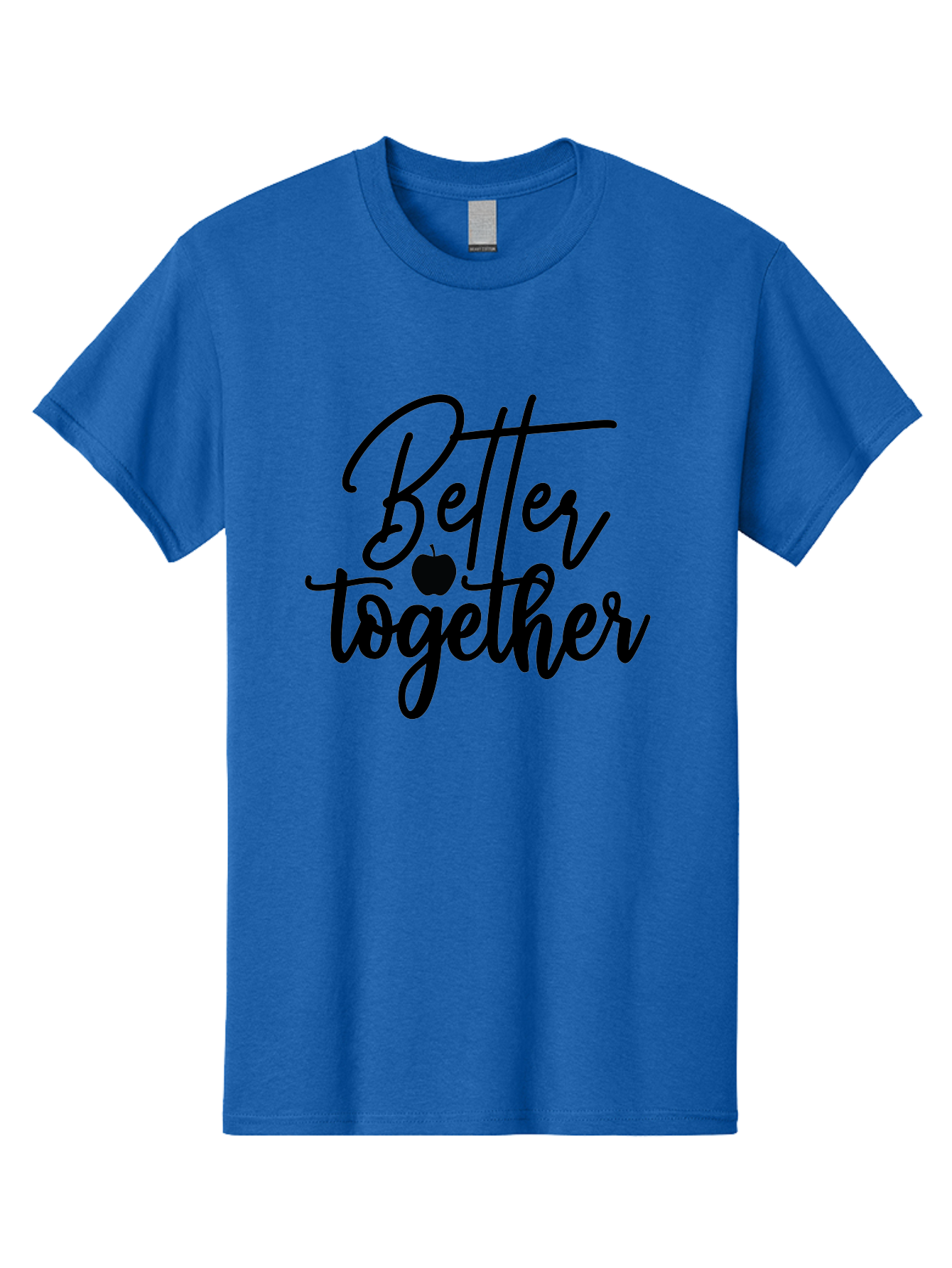 Better-Together Men'S Graphic Tee, 100% Cotton, Comfortable Casual Summer Wear, Machine Washable, Better Together, Inspirational Quote, Apple Symbol, Teamwork, Unity, Motivational Phrase, Cursive Text, Black Font, Educational Theme Aab565