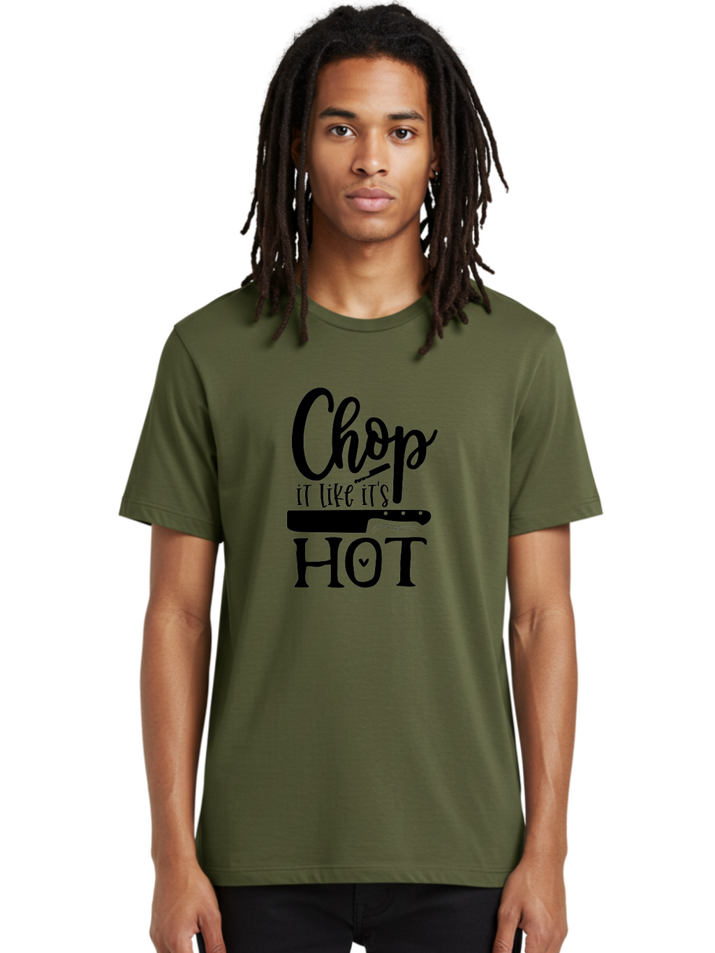 Chop-It-Like-It-S-Hot Men'S Graphic Tee, 100% Cotton, Comfortable Casual Summer Wear, Machine Washable, Funny Kitchen Quote, Chef Knife, Cooking Humor, Kitchen Decor, Culinary Art, Chef Jokes, Kitchen Inspiration Aab570
