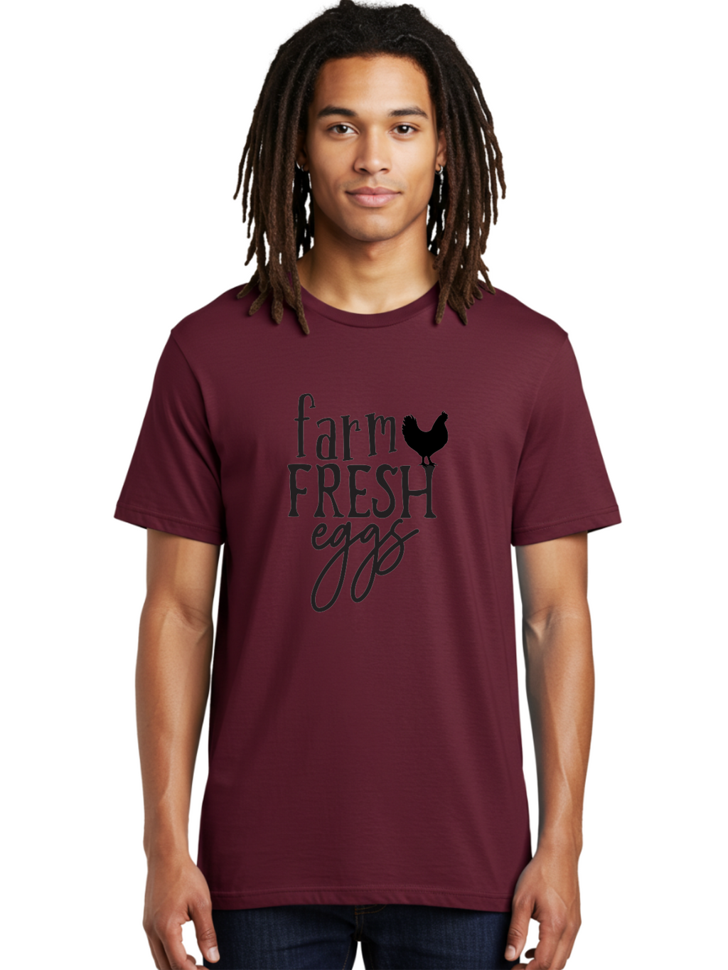Farm-Fresh-Eggs-1 Men'S Graphic Tee, 100% Cotton, Comfortable Casual Summer Wear, Machine Washable, Farm Fresh Eggs, Farm To Table, Organic Eggs, Local Produce, Healthy Eating, Natural Food, Rustic Charm, Chicken Farm, Egg Farm Aab576