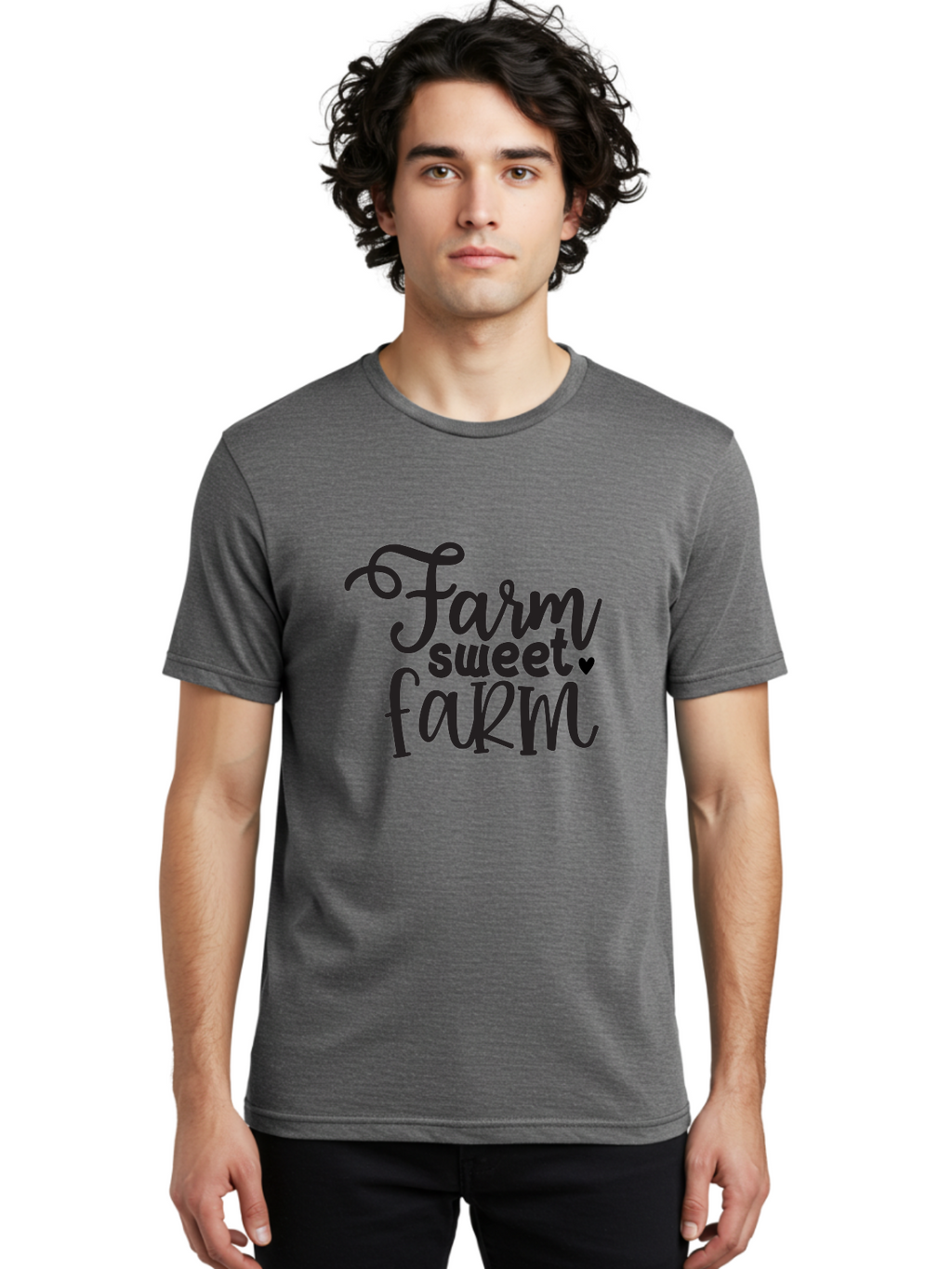 Farm-Sweet-Farm Men'S Graphic Tee, 100% Cotton, Comfortable Casual Summer Wear, Machine Washable, Rural Charm, Countryside Living, Farmhouse Style, Homespun Decor, Country Vibes, Rustic Elegance, Farm Sweet Farm Aab579