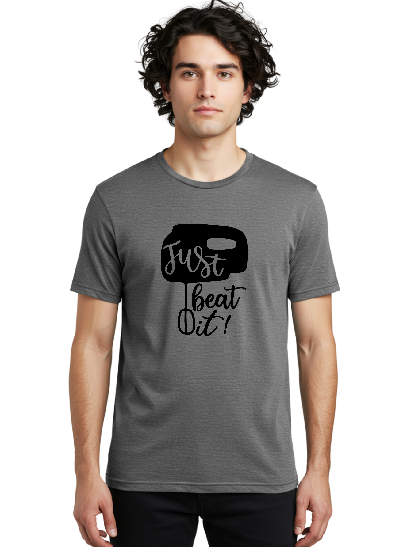 Just-Beat-It Men'S Graphic Tee, 100% Cotton, Comfortable Casual Summer Wear, Machine Washable, Boxing, Motivational Quote, Fitness Inspiration, Workout Encouragement, Just Beat It!, Boxing Graphics, Motivational Boxing Aab582