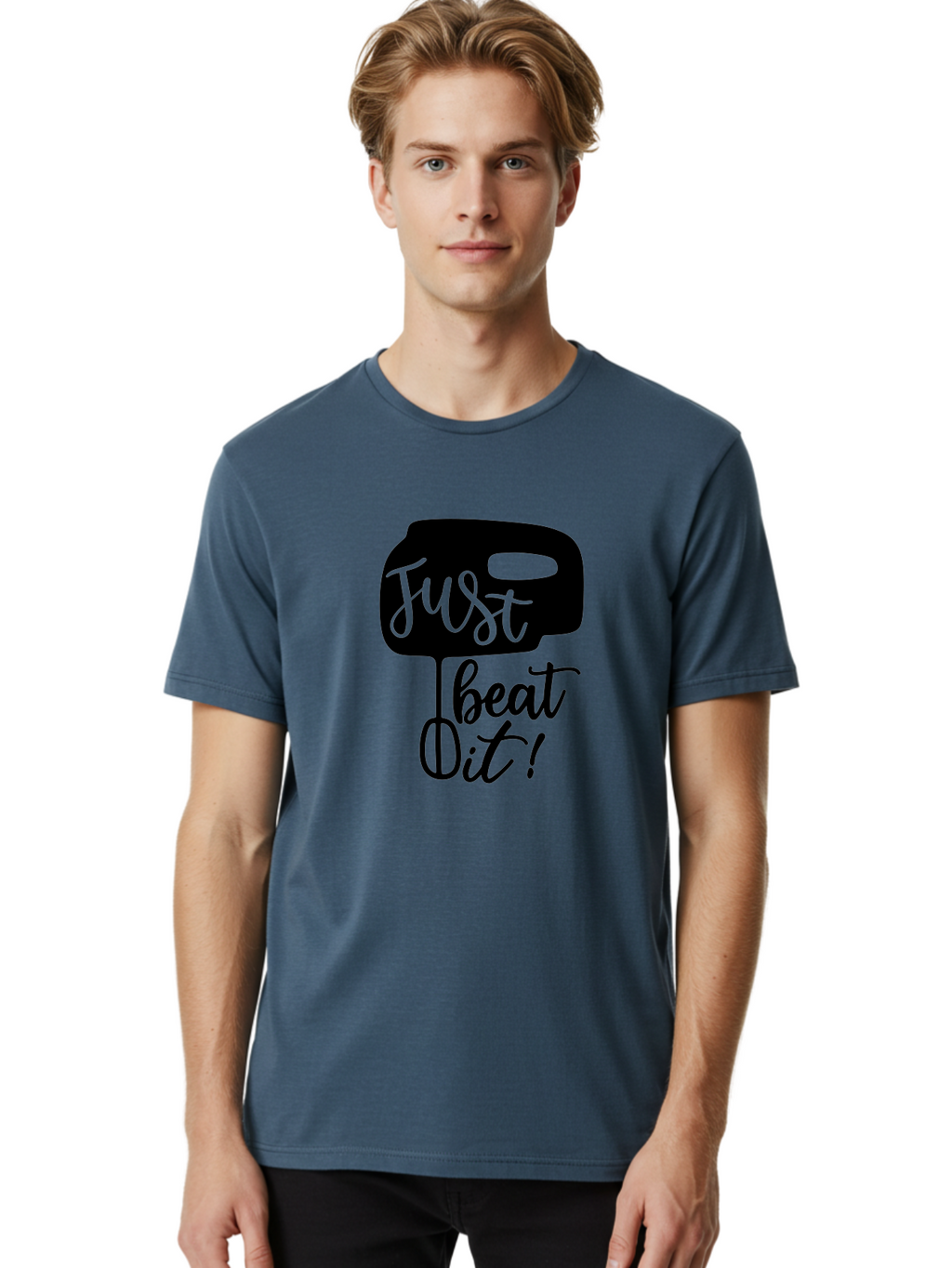 Just-Beat-It Men'S Graphic Tee, 100% Cotton, Comfortable Casual Summer Wear, Machine Washable, Boxing, Motivational Quote, Fitness Inspiration, Workout Encouragement, Just Beat It!, Boxing Graphics, Motivational Boxing Aab582