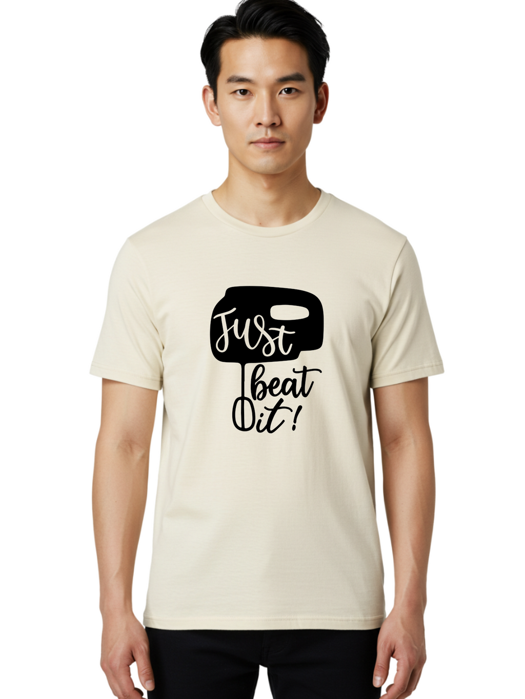 Just-Beat-It Men'S Graphic Tee, 100% Cotton, Comfortable Casual Summer Wear, Machine Washable, Boxing, Motivational Quote, Fitness Inspiration, Workout Encouragement, Just Beat It!, Boxing Graphics, Motivational Boxing Aab582