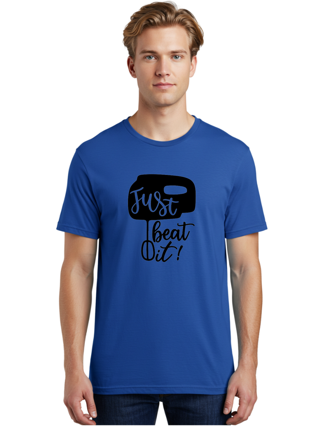 Just-Beat-It Men'S Graphic Tee, 100% Cotton, Comfortable Casual Summer Wear, Machine Washable, Boxing, Motivational Quote, Fitness Inspiration, Workout Encouragement, Just Beat It!, Boxing Graphics, Motivational Boxing Aab582