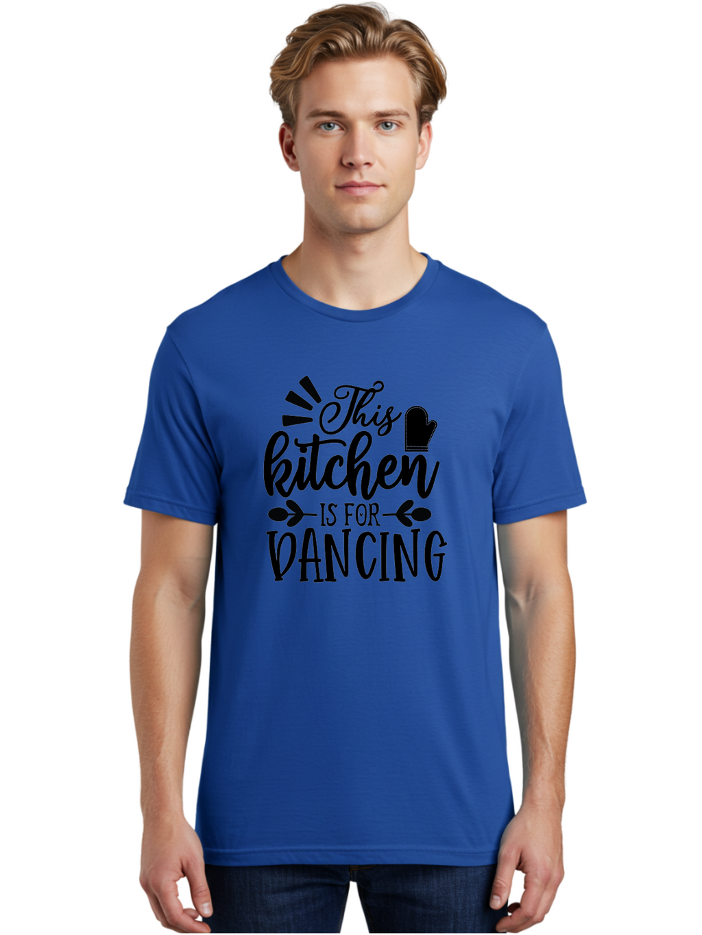 This-Kitchen-Is-For-Dancing Men'S Graphic Tee, 100% Cotton, Comfortable Casual Summer Wear, Machine Washable, Kitchen Dancing, Kitchen Decor, Dance Quotes, Kitchen Inspiration, Cooking Quotes, Dance Love, Kitchen Passion, Cooking Inspiration Aab592