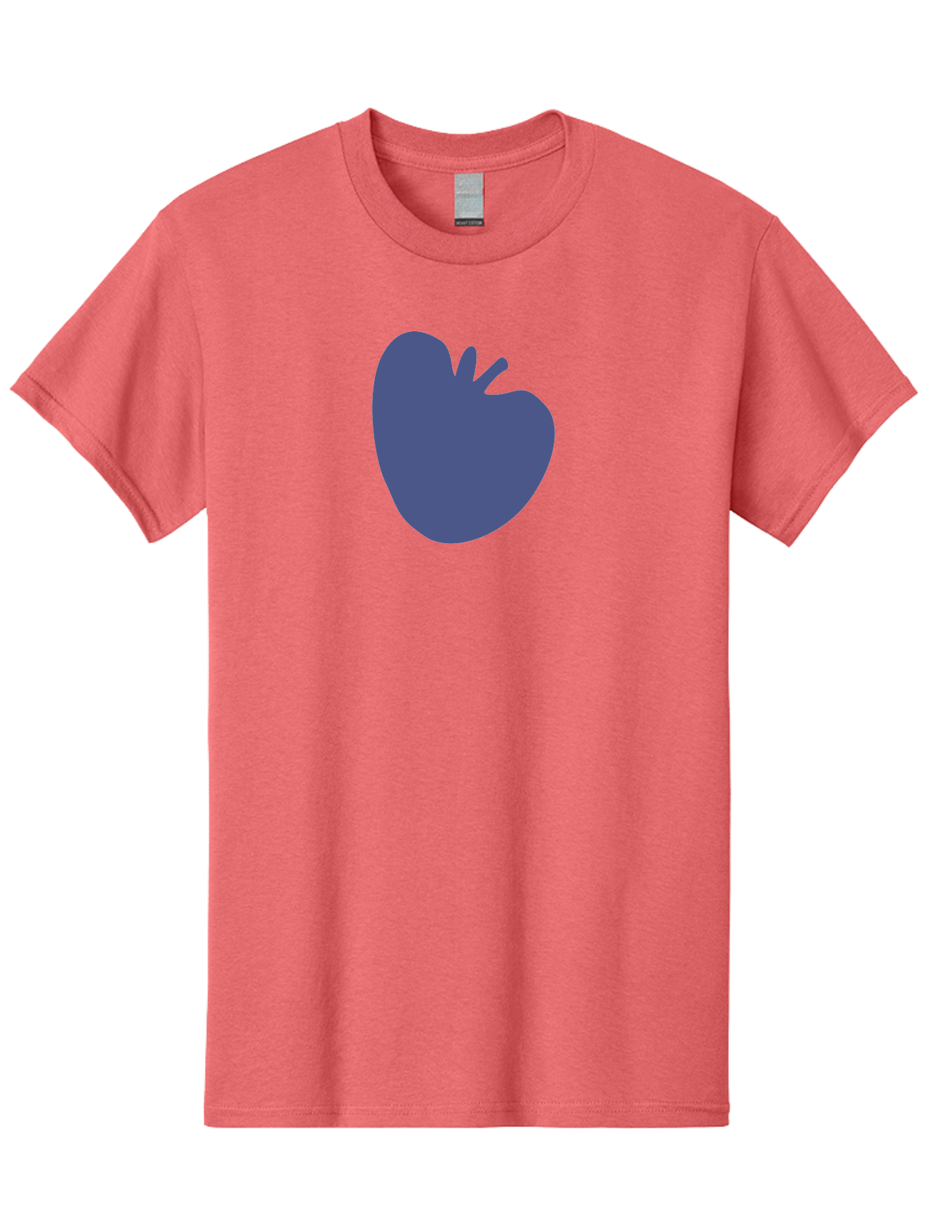 Blue-Apple-1 Men'S Graphic Tee, 100% Cotton, Comfortable Casual Summer Wear, Machine Washable, Purple Apple, Simple Design, Minimalist Logo, Fruit Symbol, Clean Graphics, Modern Illustration Aab603