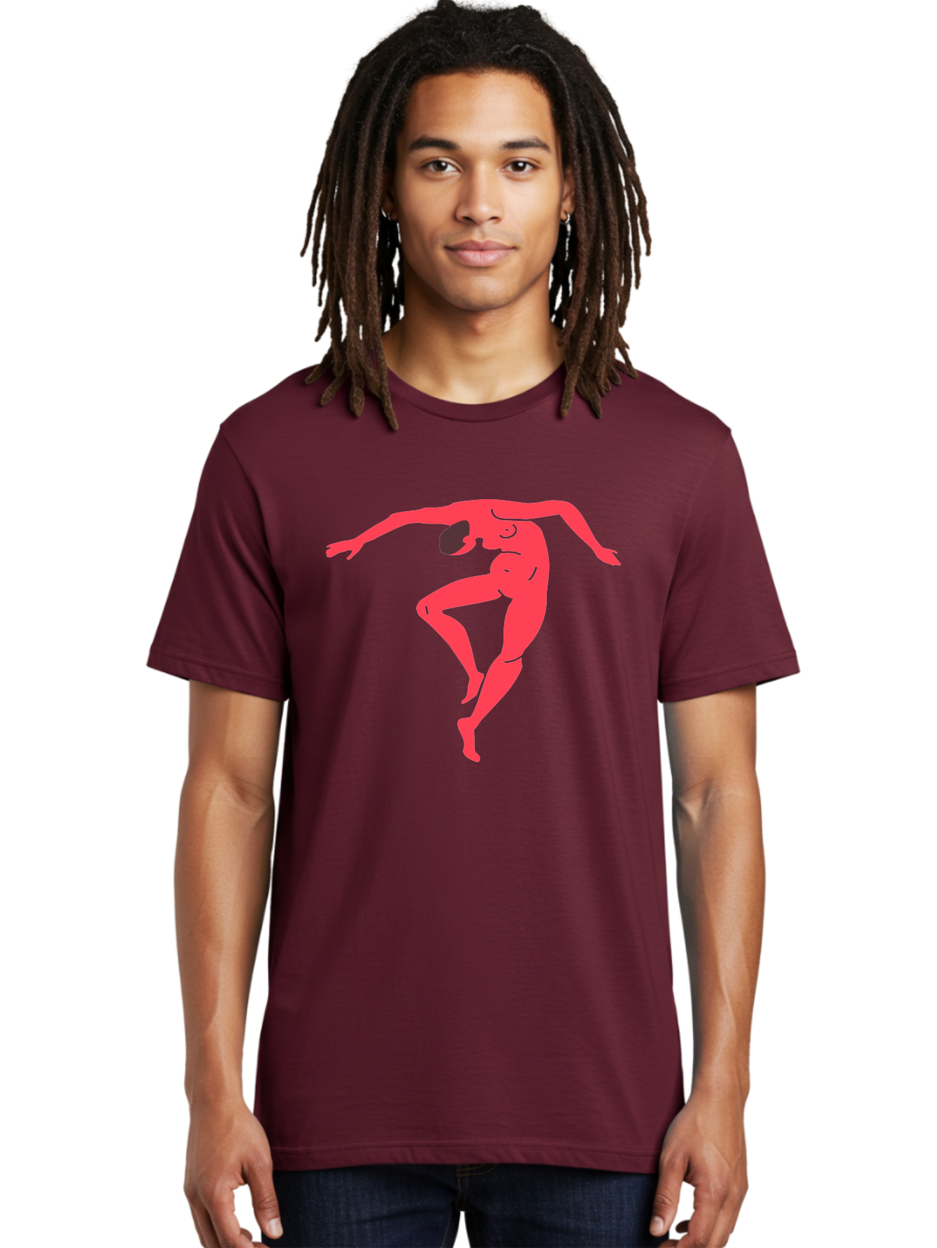 Dancer-2 Men'S Graphic Tee, 100% Cotton, Comfortable Casual Summer Wear, Machine Washable, Dynamic Pose, Human Figure, Dance Movement, Abstract Art, Minimalist Design, Modern Dance, Fluid Motion, Stylized Illustration Aab611