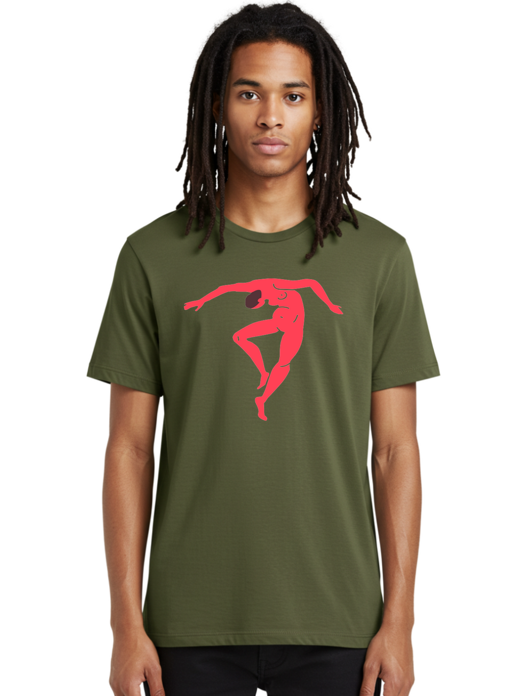 Dancer-2 Men'S Graphic Tee, 100% Cotton, Comfortable Casual Summer Wear, Machine Washable, Dynamic Pose, Human Figure, Dance Movement, Abstract Art, Minimalist Design, Modern Dance, Fluid Motion, Stylized Illustration Aab611