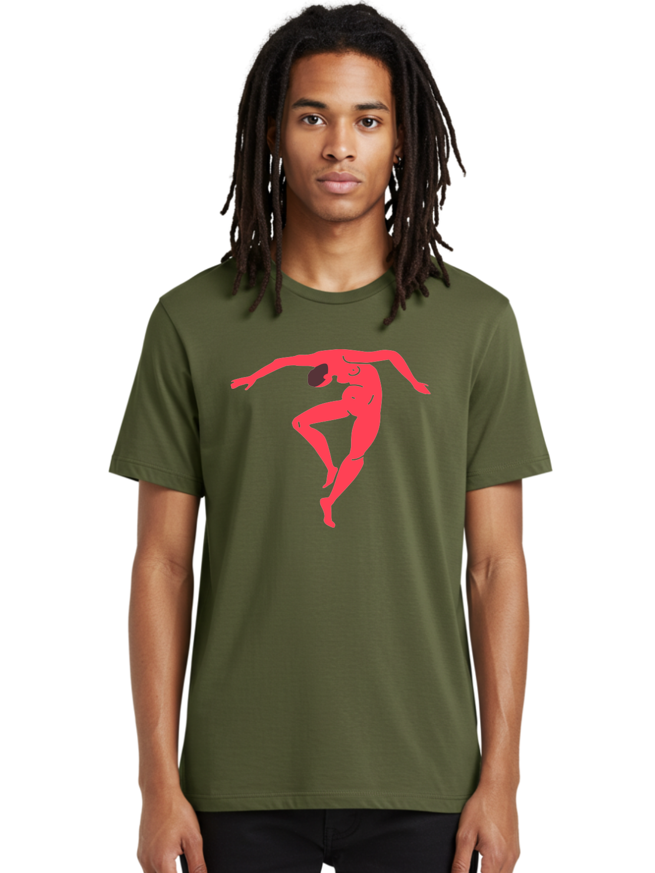 Dancer-2 Men'S Graphic Tee, 100% Cotton, Comfortable Casual Summer Wear, Machine Washable, Dynamic Pose, Human Figure, Dance Movement, Abstract Art, Minimalist Design, Modern Dance, Fluid Motion, Stylized Illustration Aab611